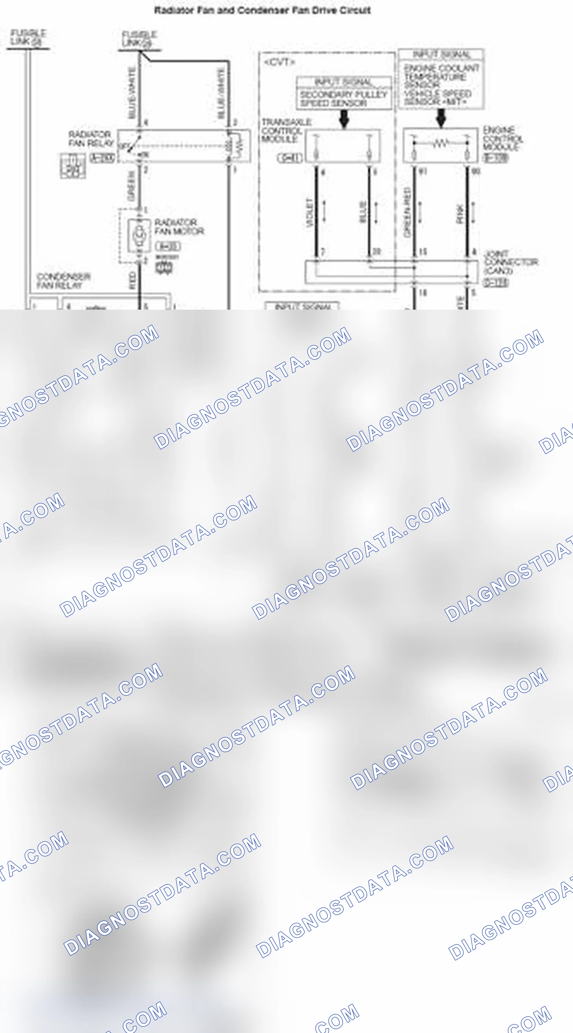 Scheme 5: Inspection Procedure 3: Radiator Fan and Condenser Fan do not Operate < 2.0L ENGINE Non-turbo, 2.4L