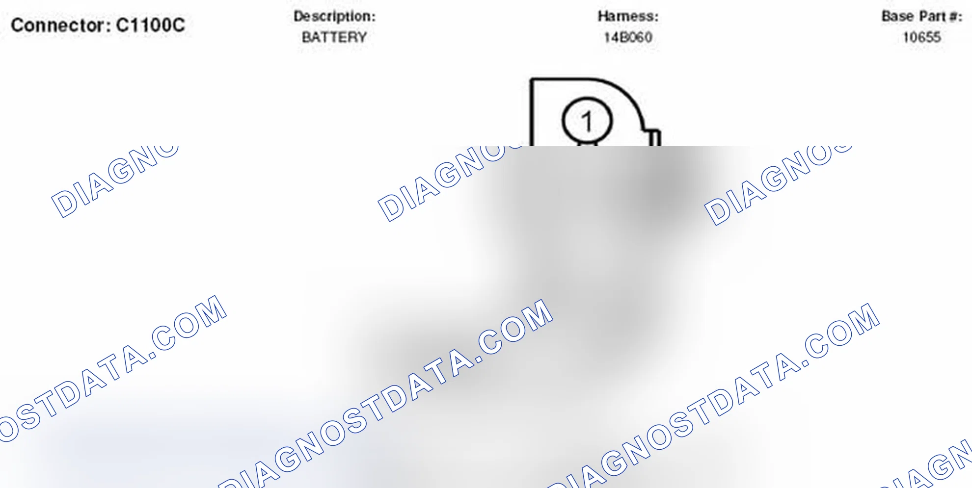 Scheme 201: Battery Connector End View (C1100C)