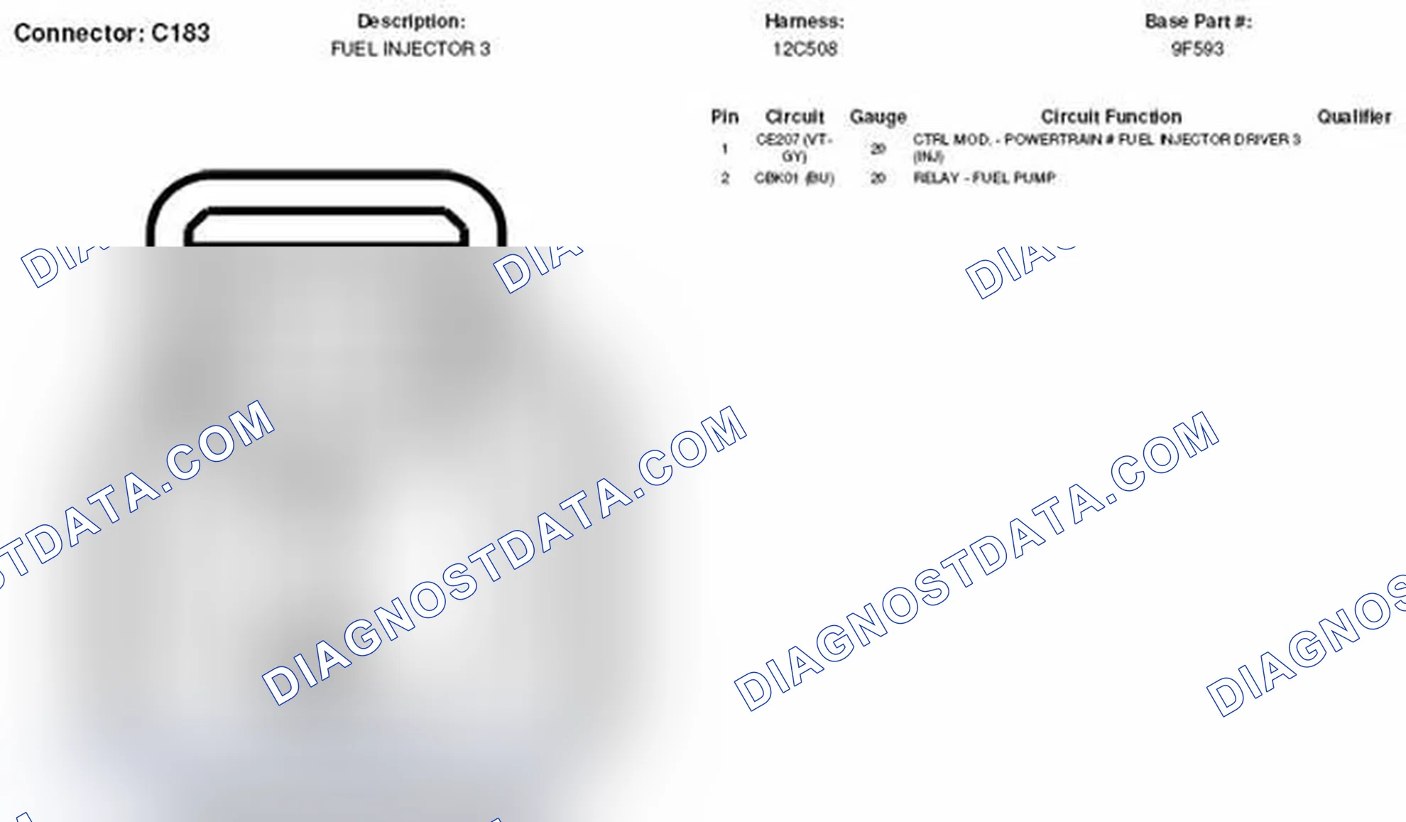 Scheme 48: Fuel Injector 3 Connector End View (C183)