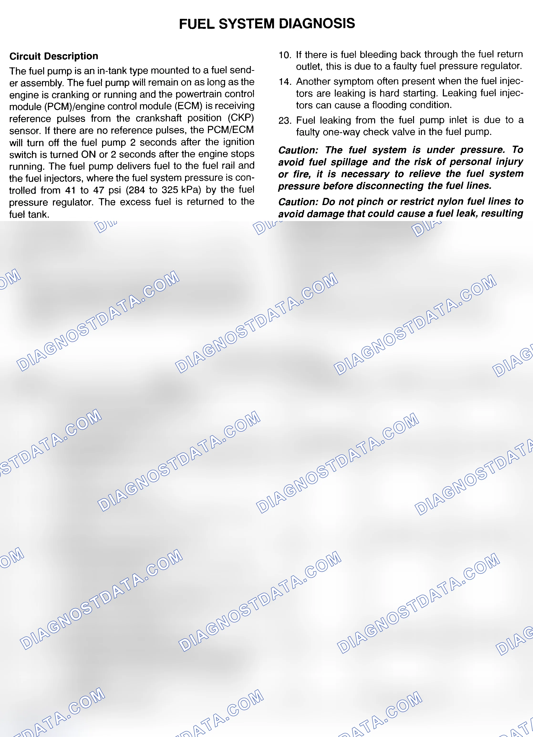 Scheme 307: FUEL SYSTEM DIAGNOSIS