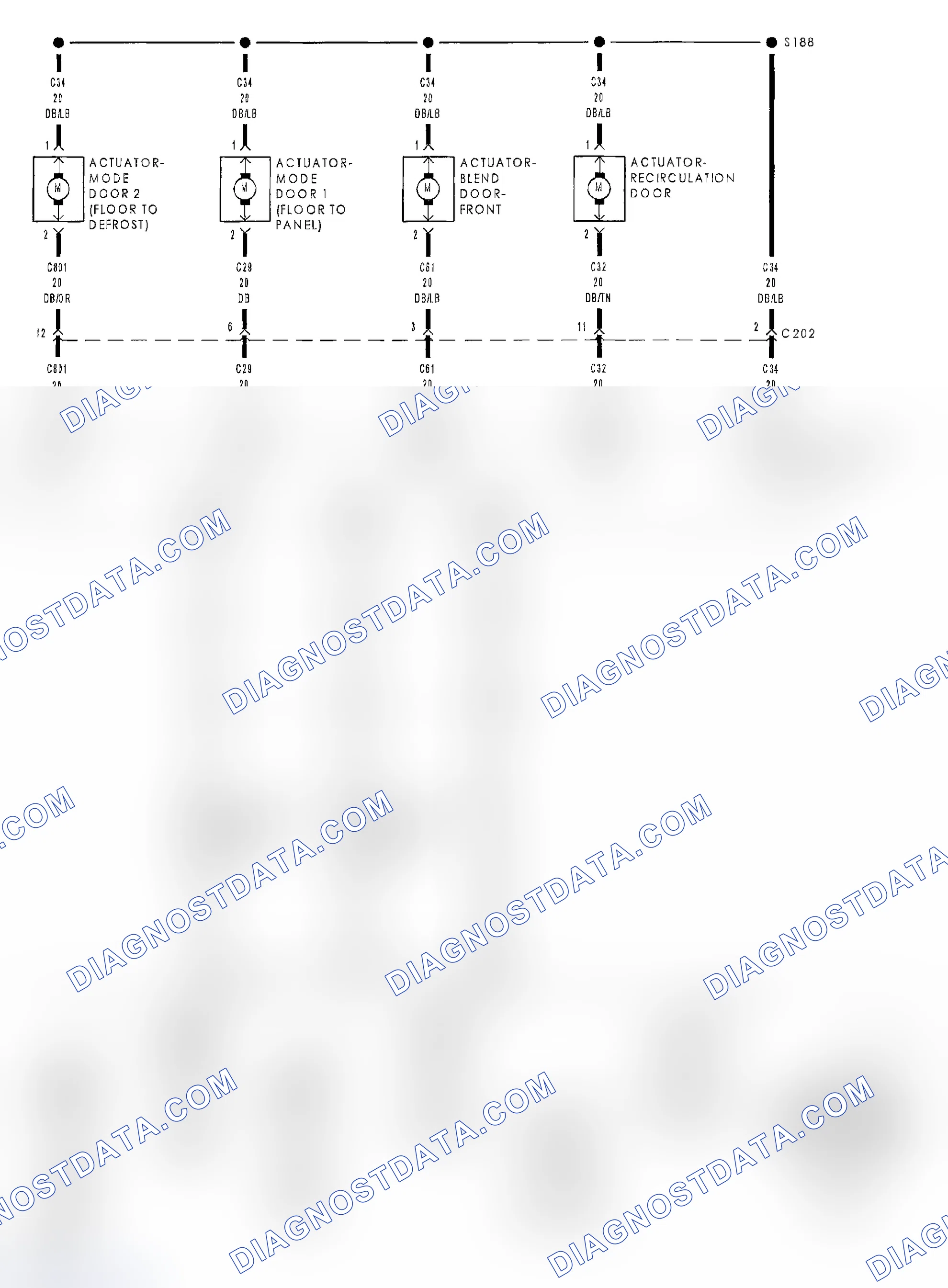 Scheme 36: B104D-BLEND DOOR CONTROL CIRCUIT LOW (MTC)