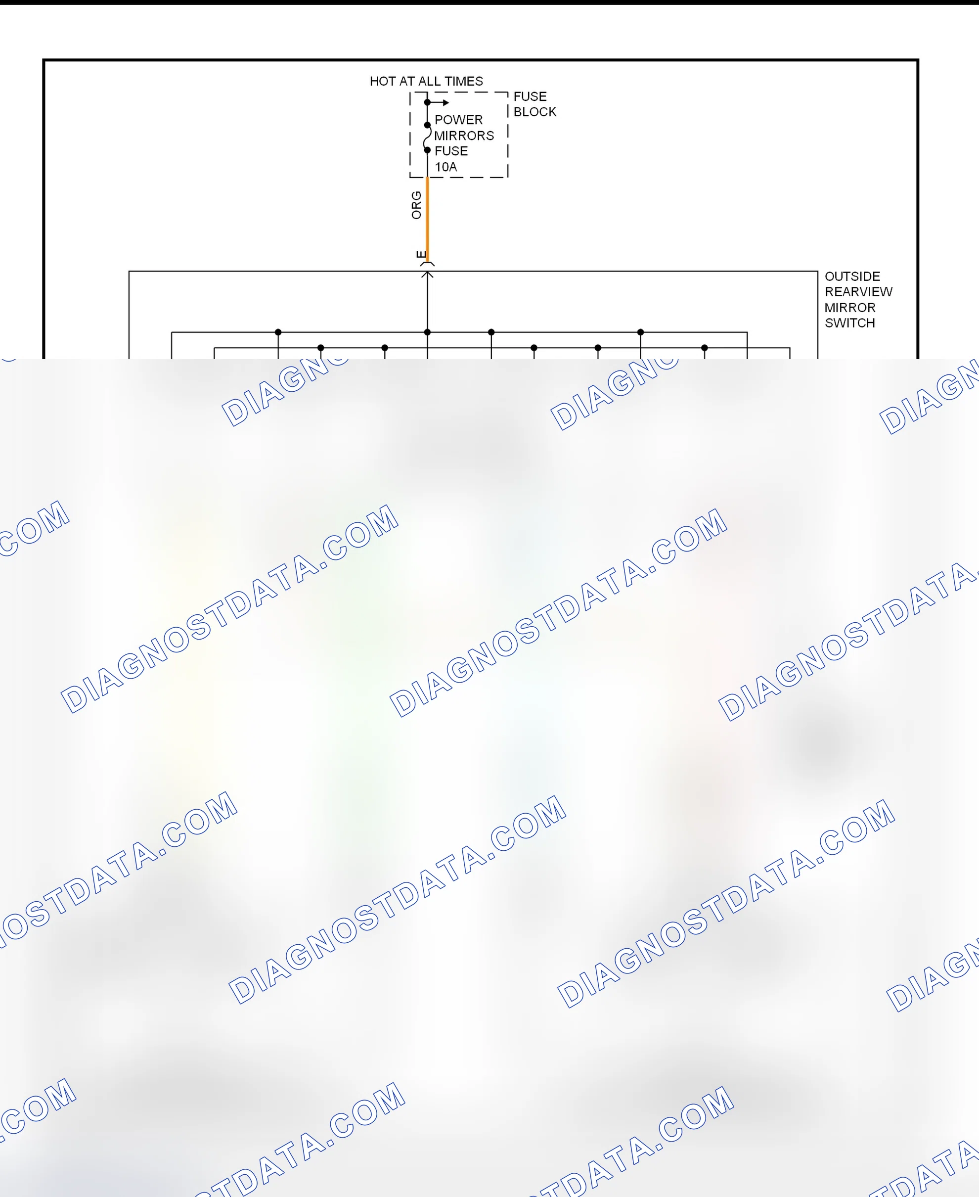 Fig. 11: Power Mirror System Wiring Diagram (Montana, Silhouette & Venture)