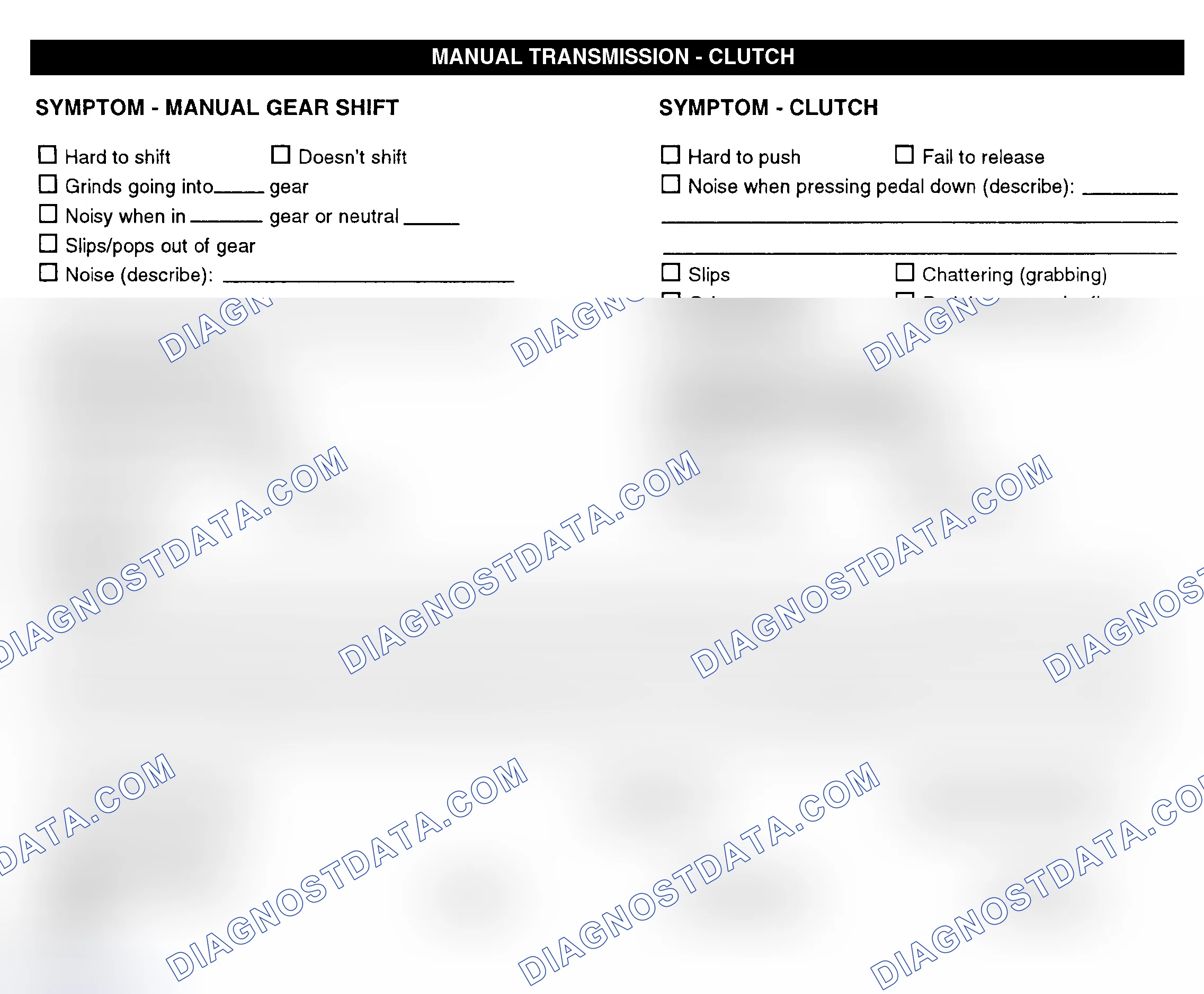 Scheme 10: Manual Transmission & Clutch