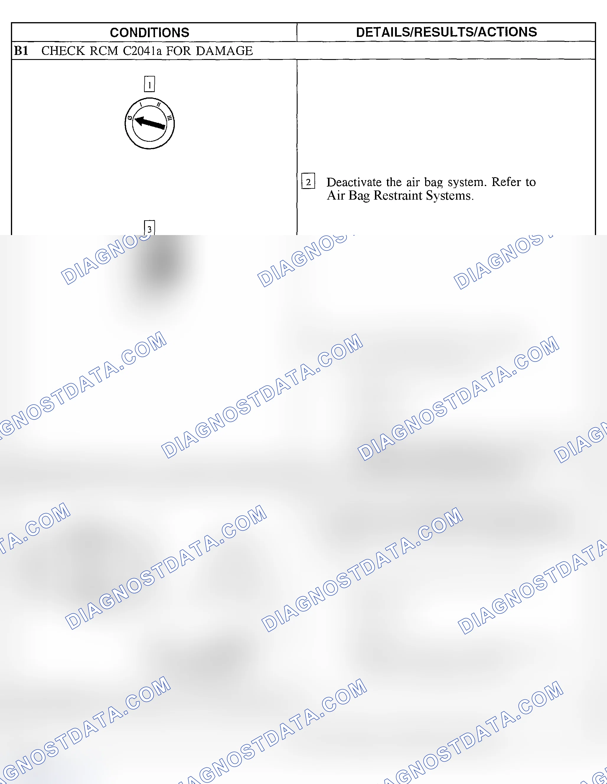 Scheme 8: Pinpoint Test B: Restraint Control Module (RCM) Does Not Respond To Diagnostic Tool