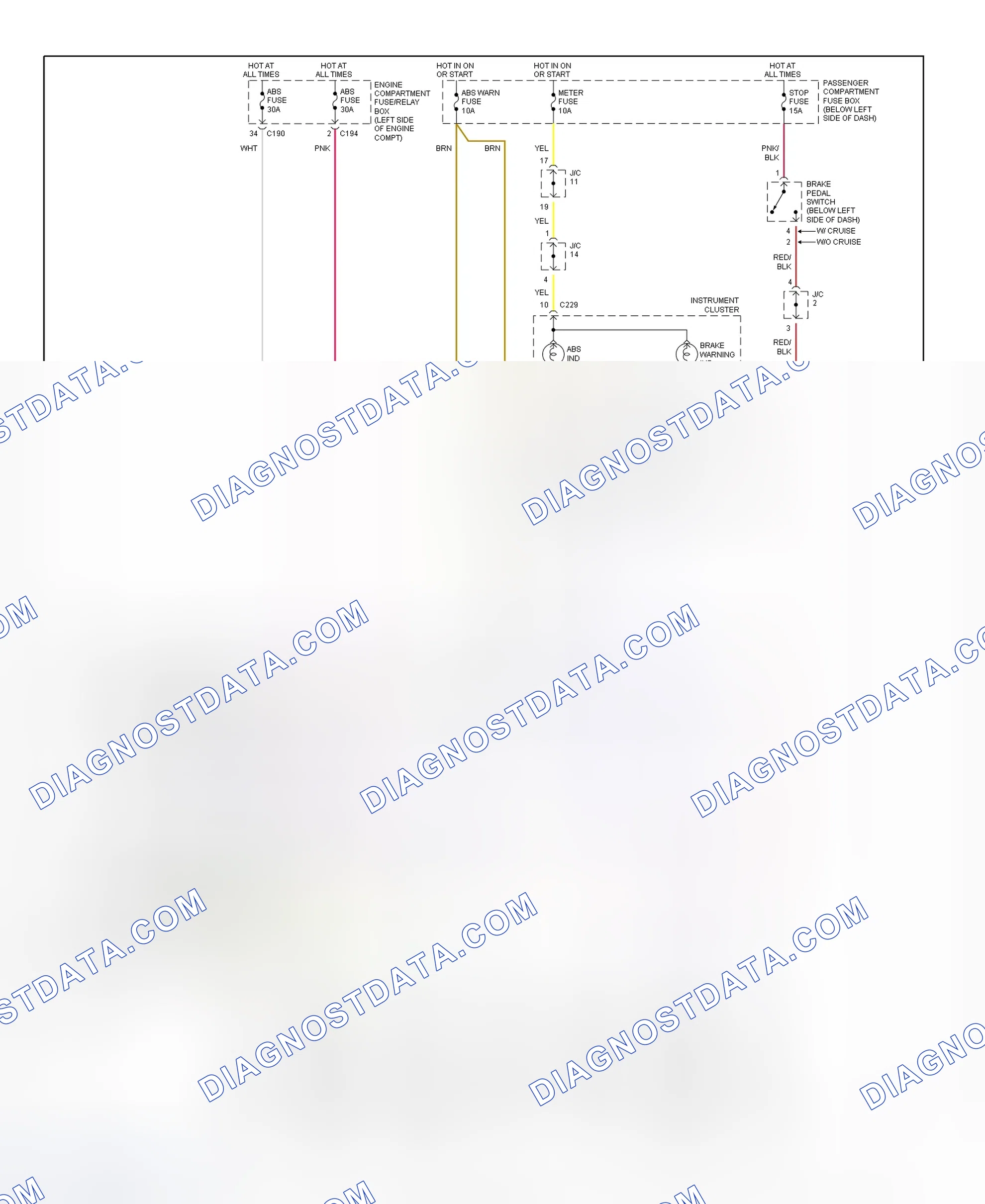 Fig. 10: Anti-Lock Brake System Wiring Diagram (2000 Sephia & Spectra)