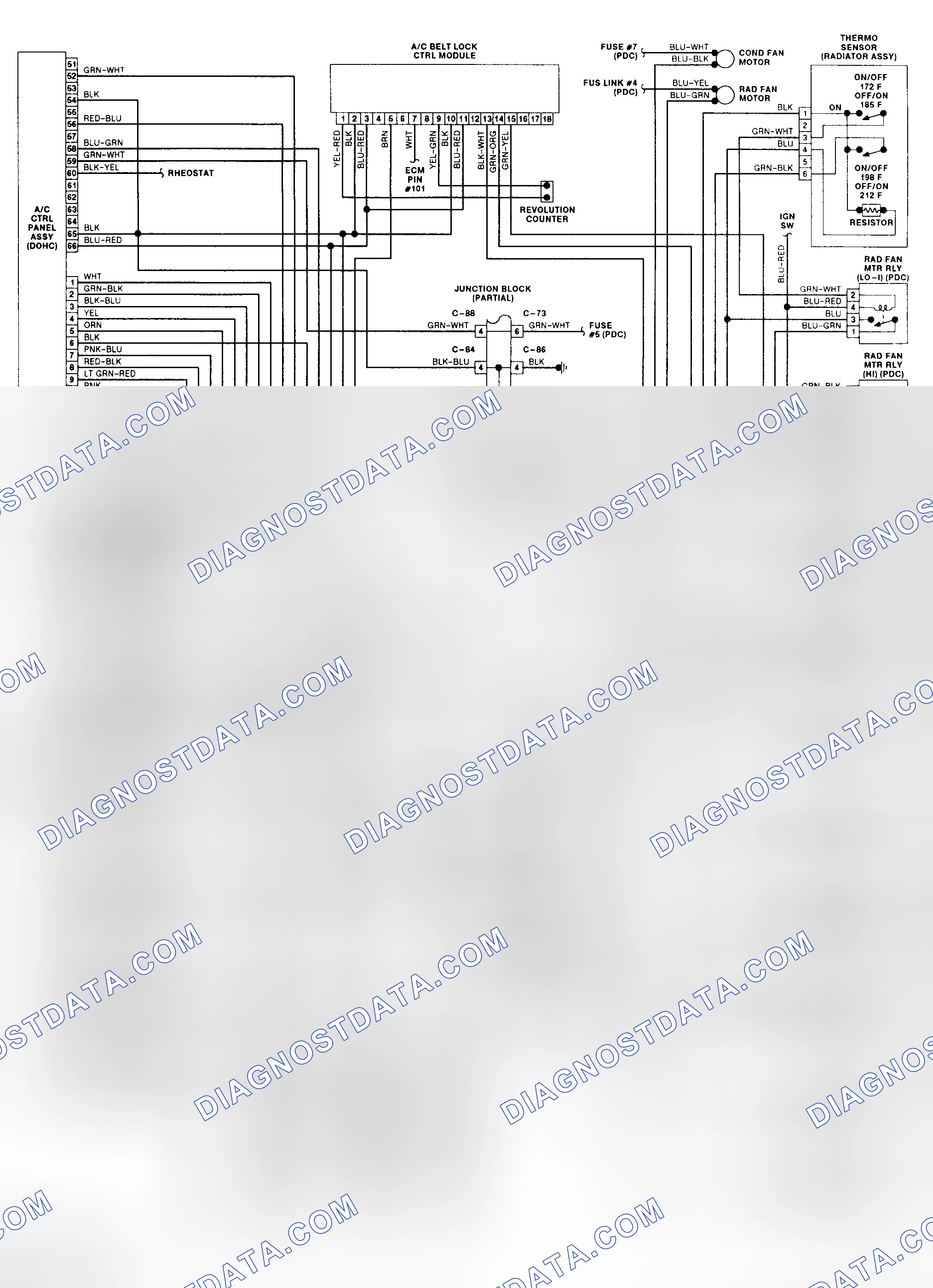 Scheme 2: Automatic A/C-Heater System Wiring Diagram (3.0L DOHC)