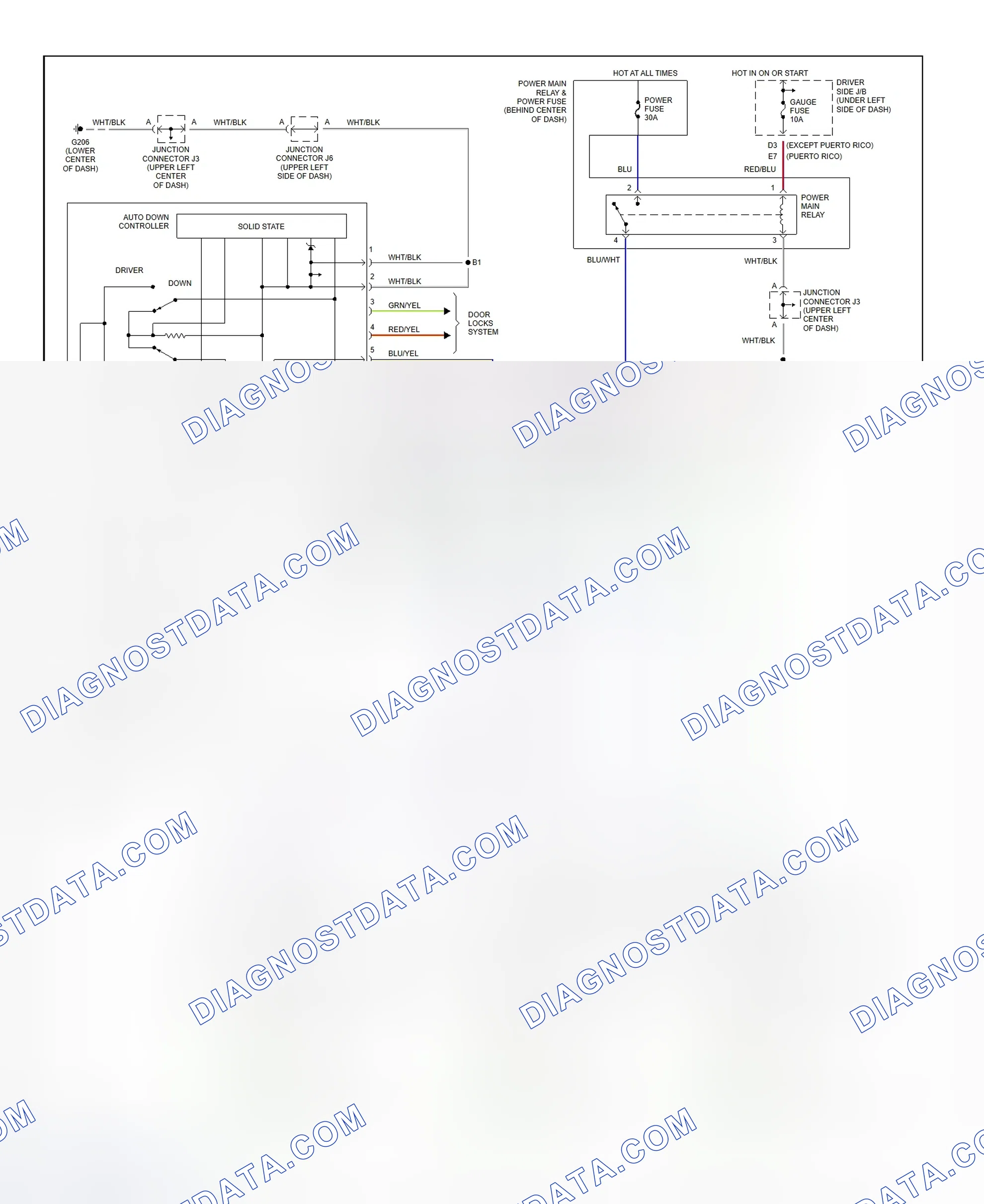 Scheme 12: Power Window System Wiring Diagram (Tercel - Sedan)