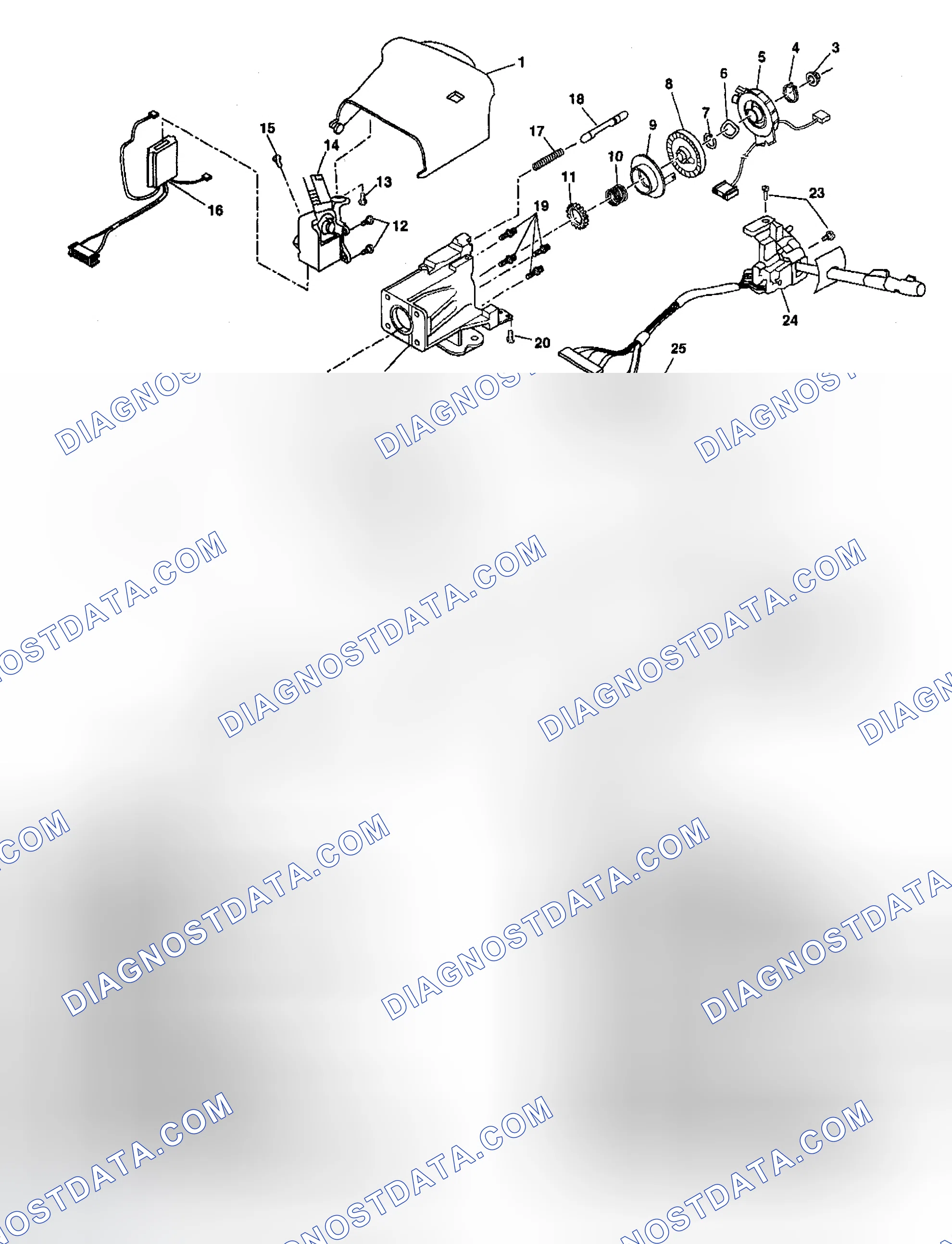 Scheme 4: Steering Column Disassembled View (Floor Shift Standard)
