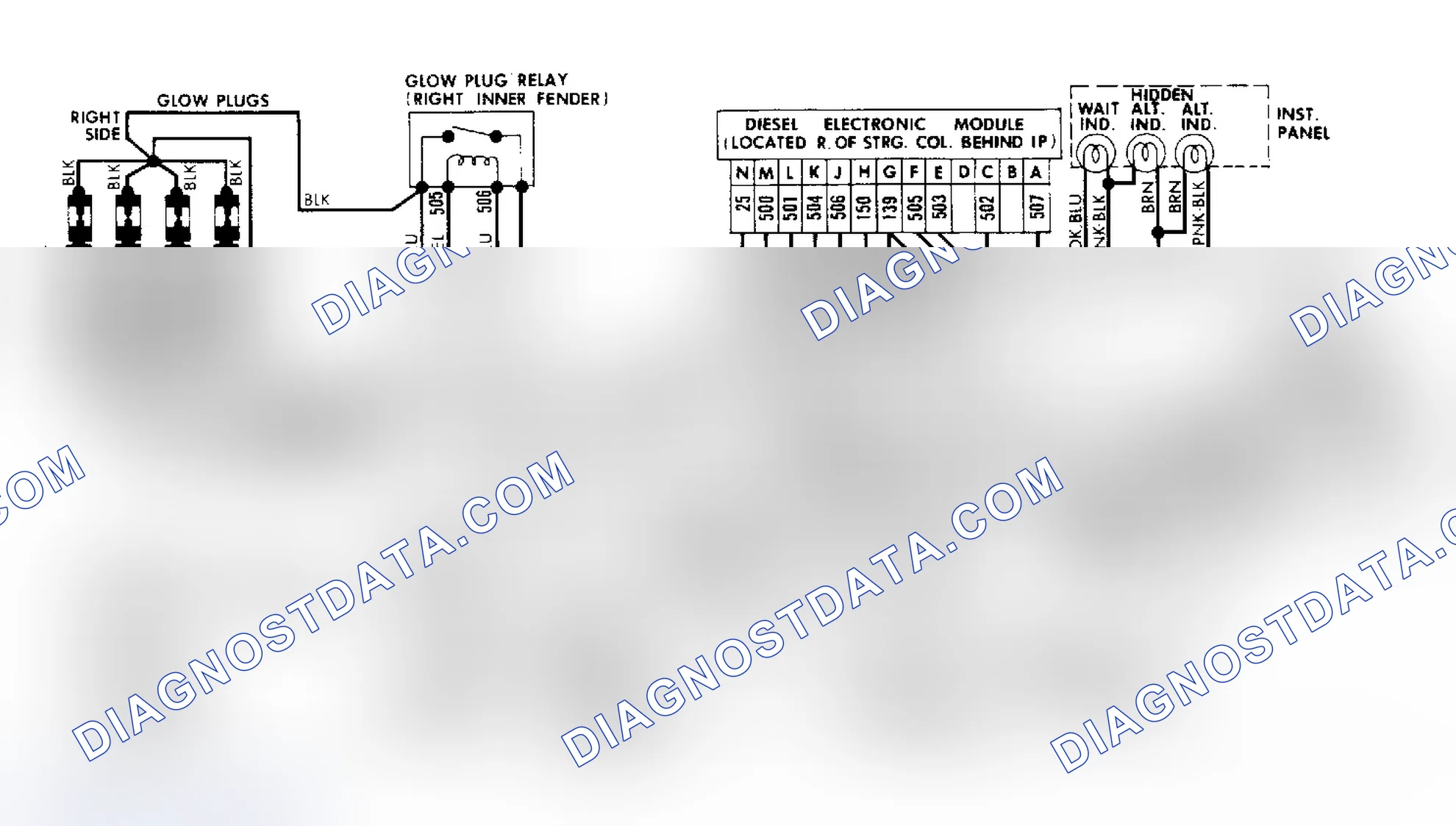 Scheme 46: Glow Plug System Wiring Diagram (Electronic Type - V8)