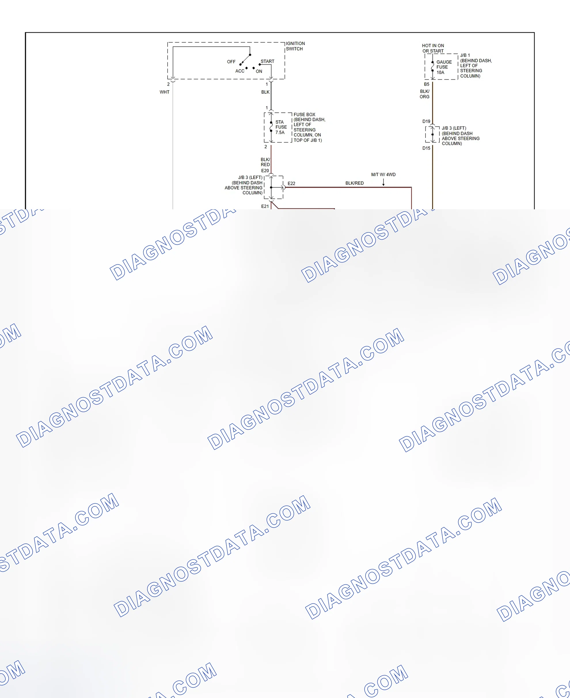 Fig. 30: Starting System Wiring Diagram (Tacoma)