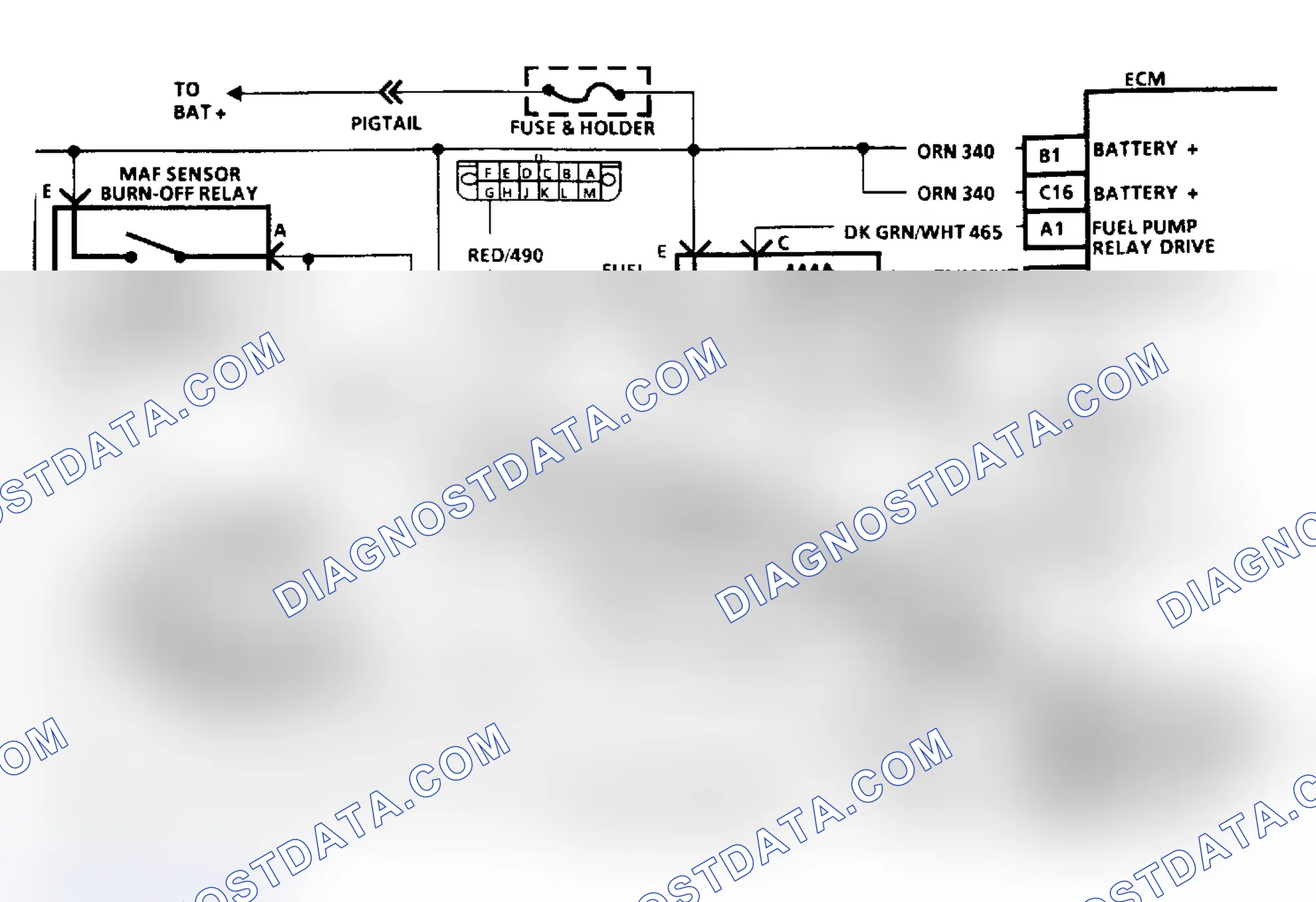 Scheme 192: Code 36 - MAF Burn-Off Failure Schematic ("Y" Body)