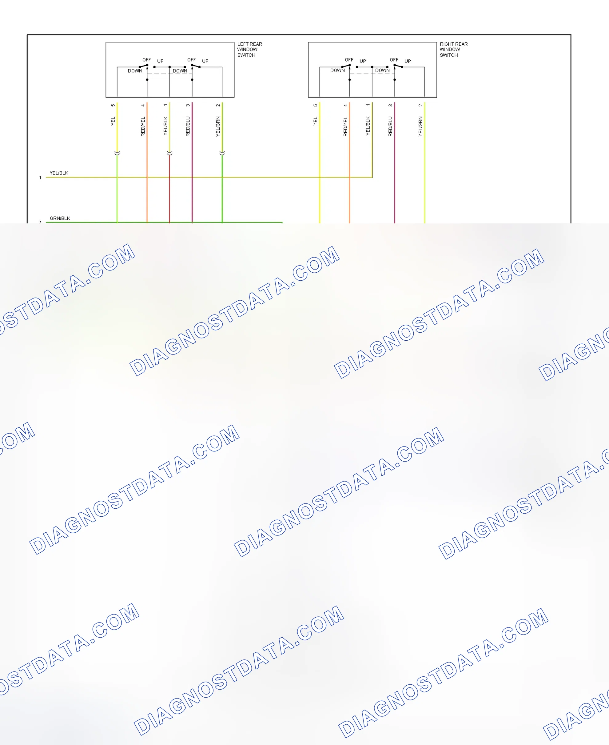 Scheme 4: Power Windows System Wiring Diagram (Civic - 2 Of 2)