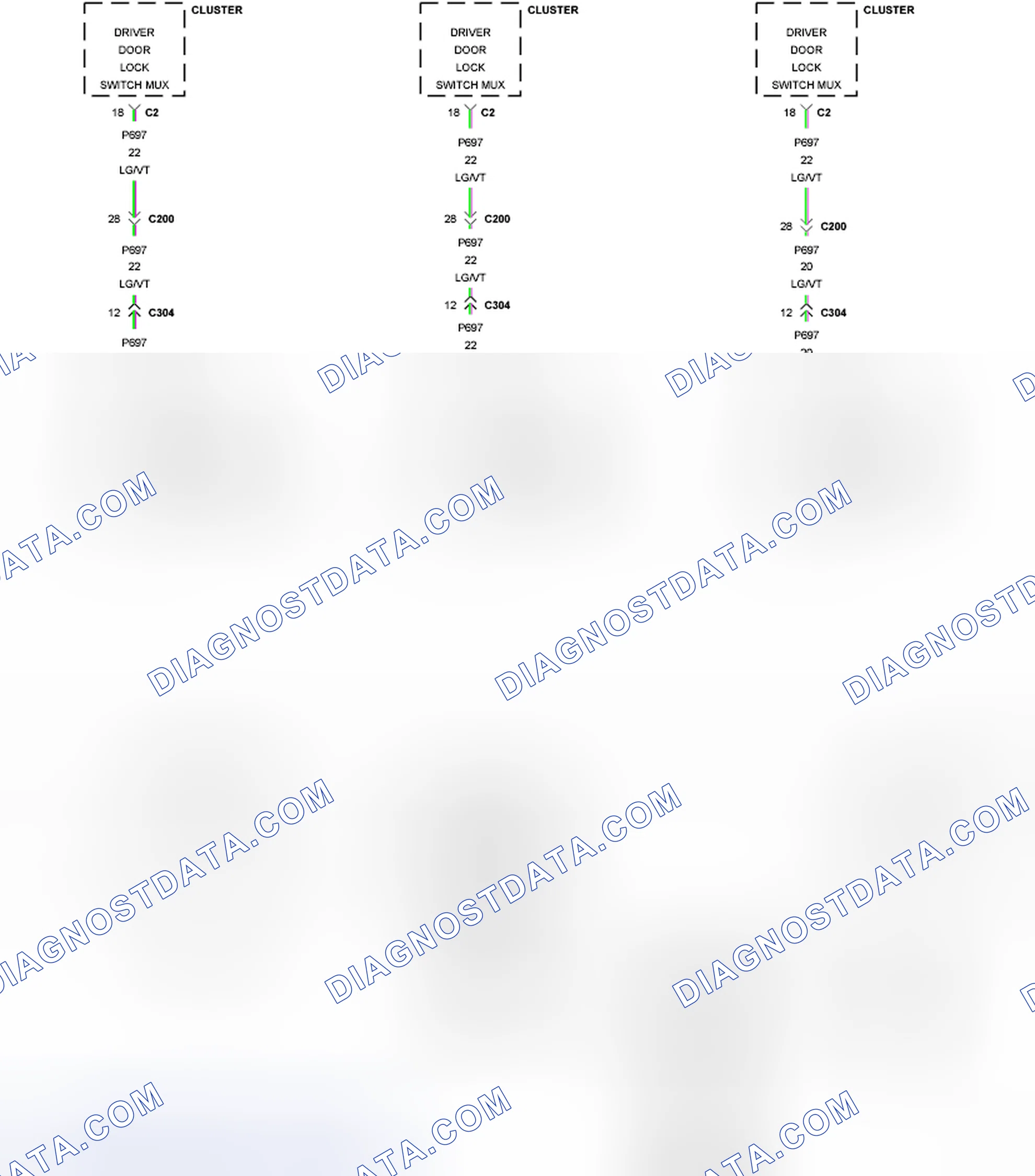 Scheme 97: B1800-DRIVER DOOR LOCK/UNLOCK SWITCH CIRCUIT PERFORMANCE