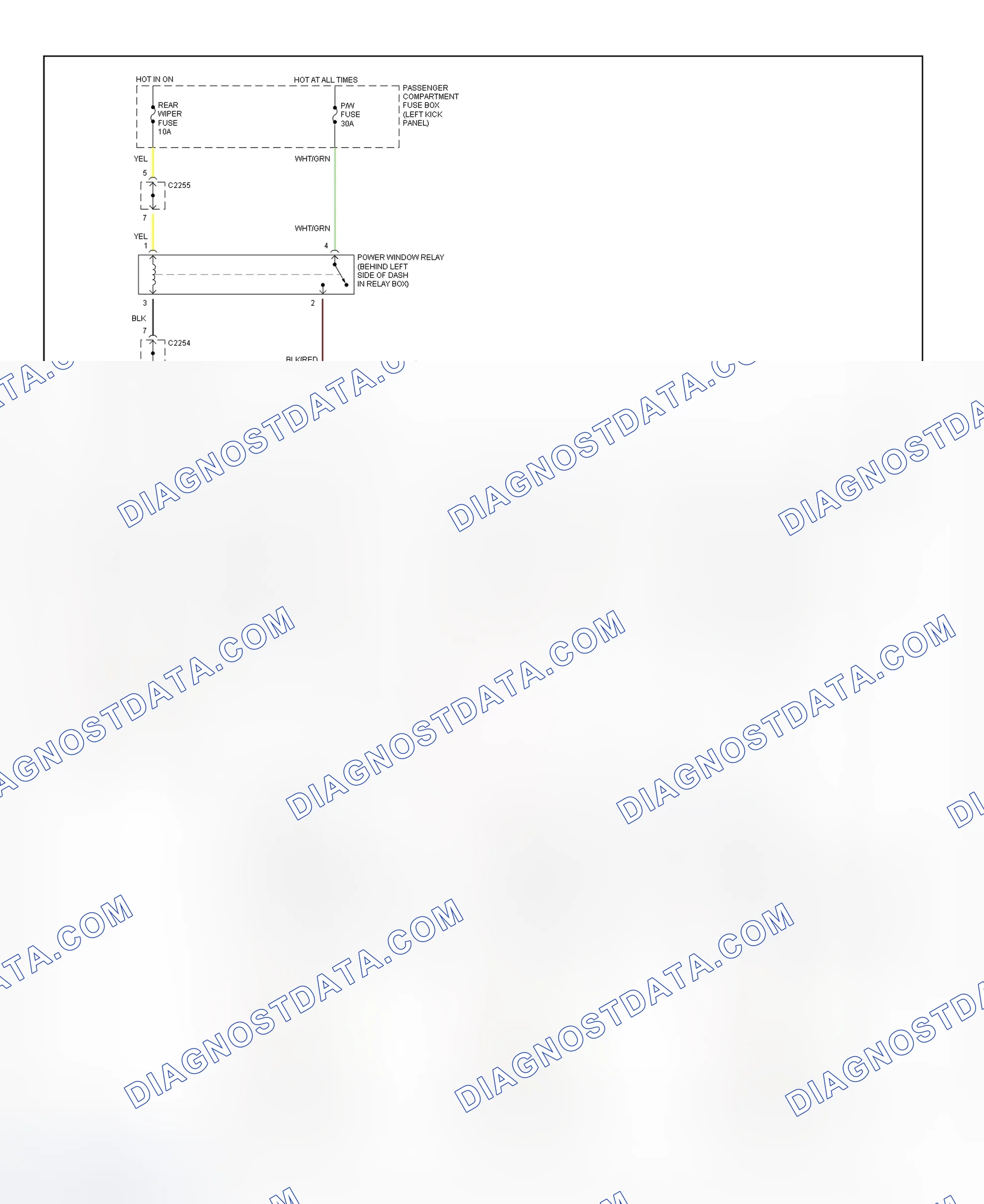 Scheme 3: Power Window System Wiring Diagram (Sportage 4-Door)