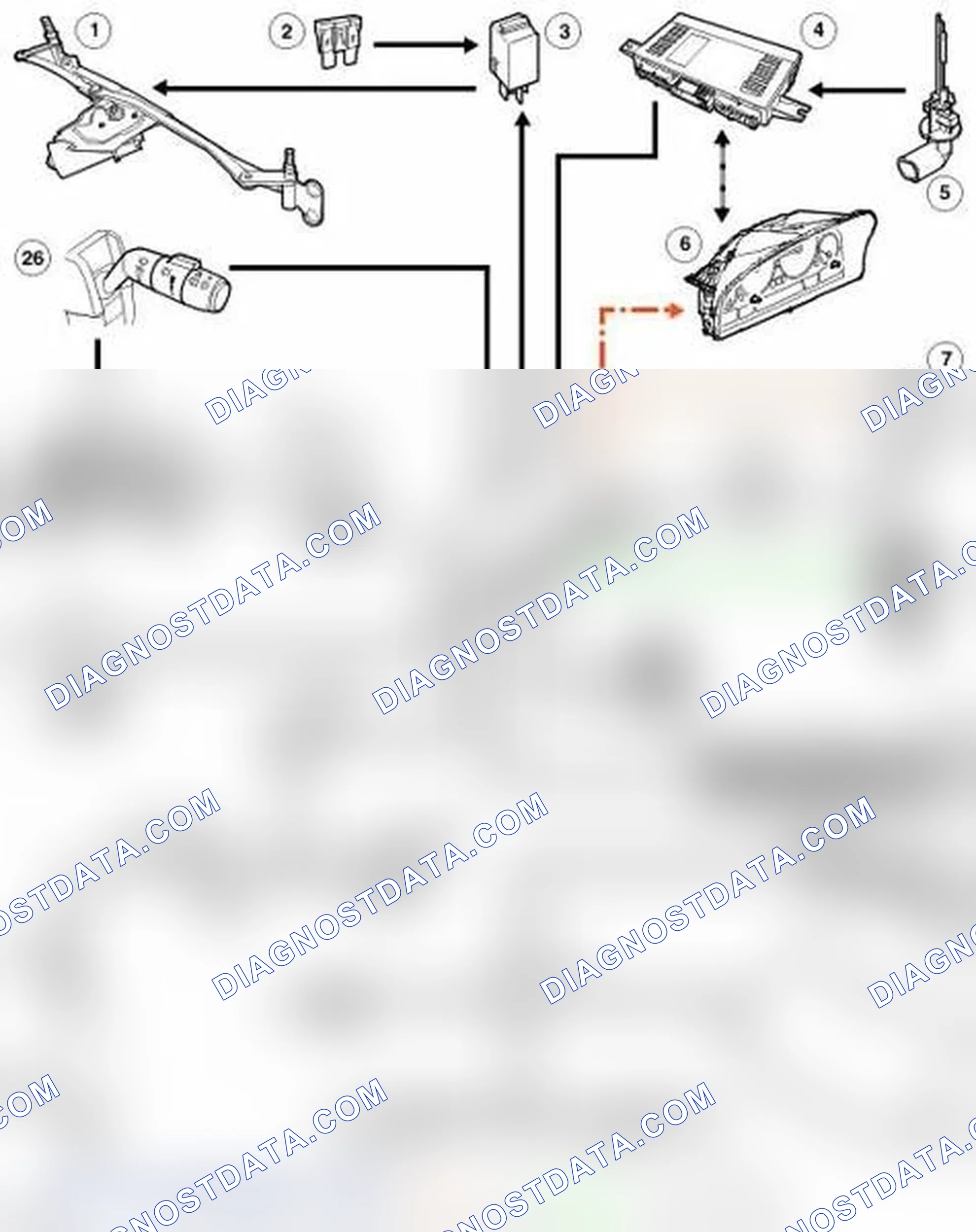 Scheme 11: WIPERS AND WASHERS CONTROL DIAGRAM