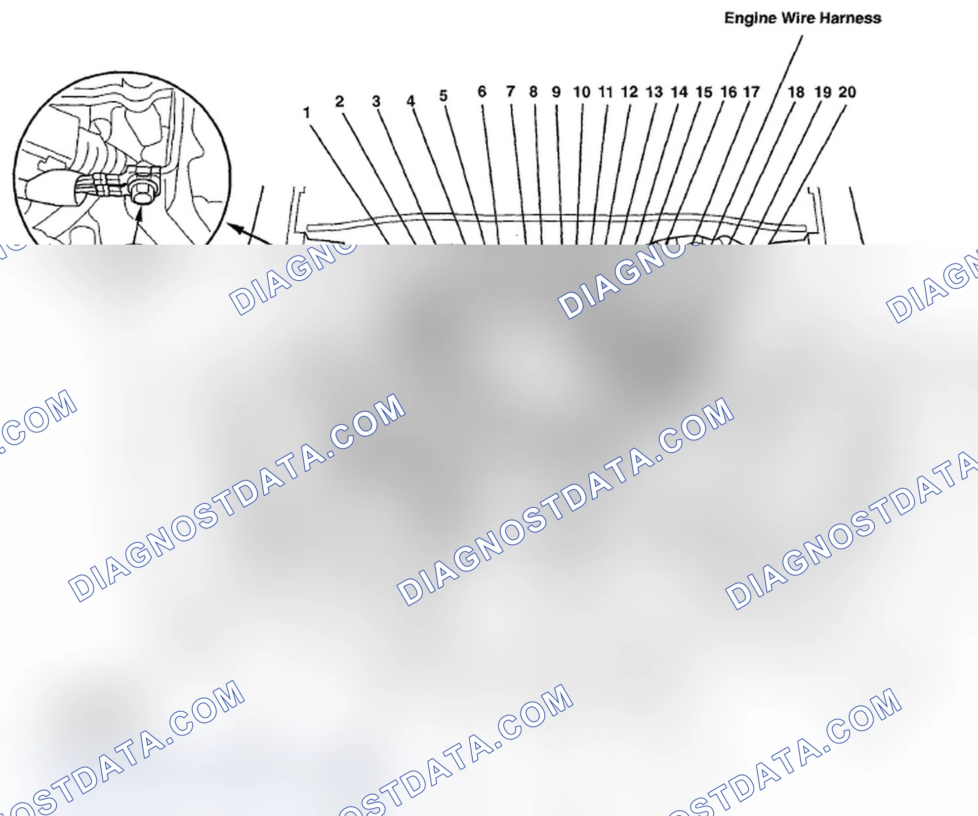 Scheme 511: Identifying Engine Wire Harness And Knock Sensor Sub Harness (Page 203-5)