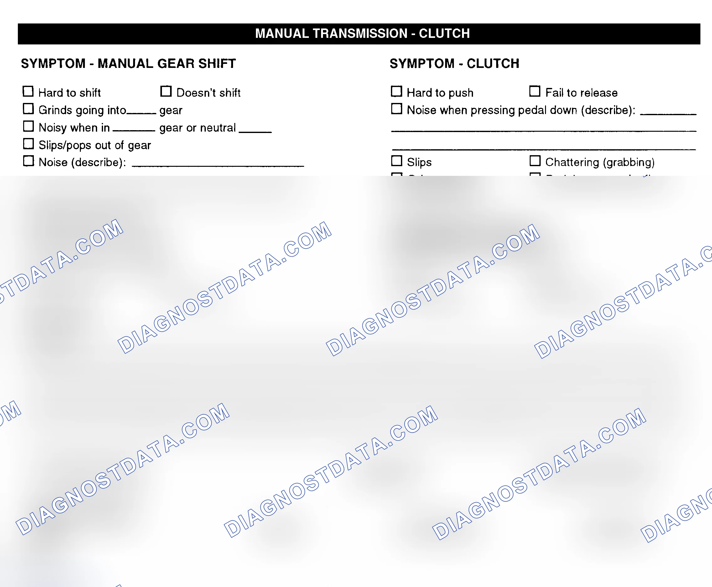 Scheme 10: Manual Transmission & Clutch