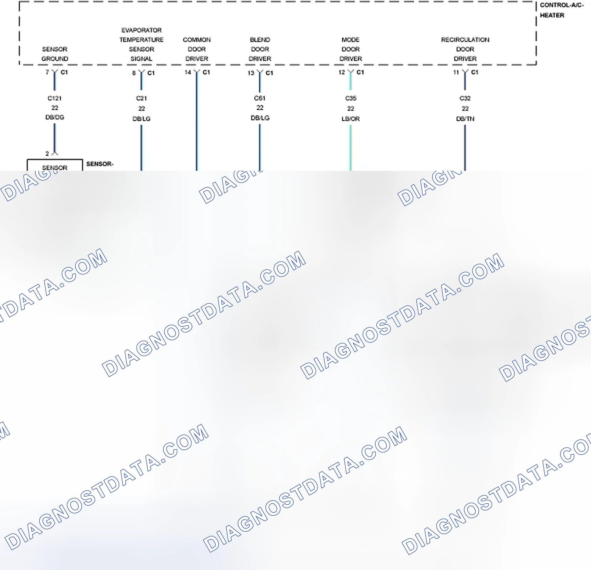 Scheme 1: B1030-11-EVAPORATOR TEMPERATURE SENSOR - CIRCUIT SHORT TO GROUND