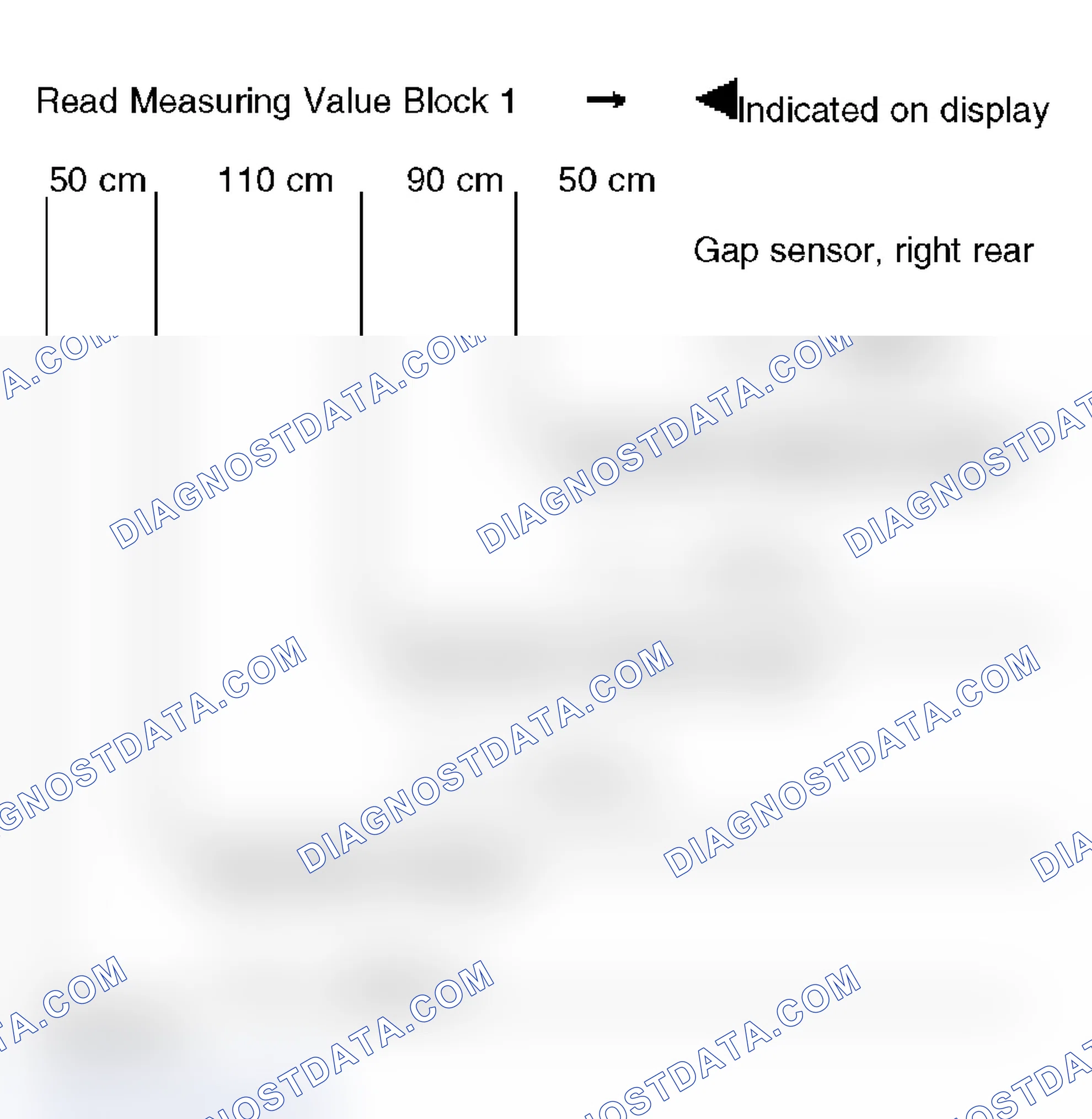 Scheme 413: VAG 1551 Scan Tool Display - Measuring Value Block 001, Acoustic Parking System