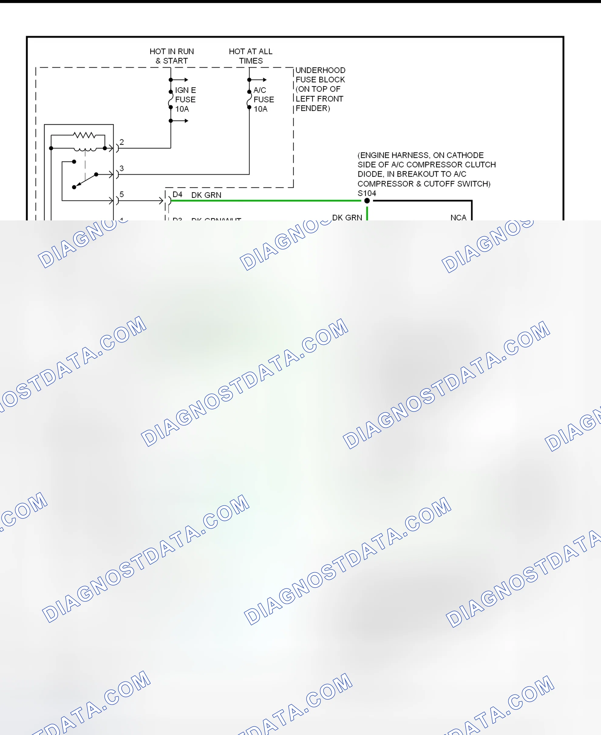 Scheme 4: A/C Compressor Clutch Control Circuit Wiring Diagram (Blazer, Bravada, Envoy & Jimmy - With Automatic A/C-Heater System)