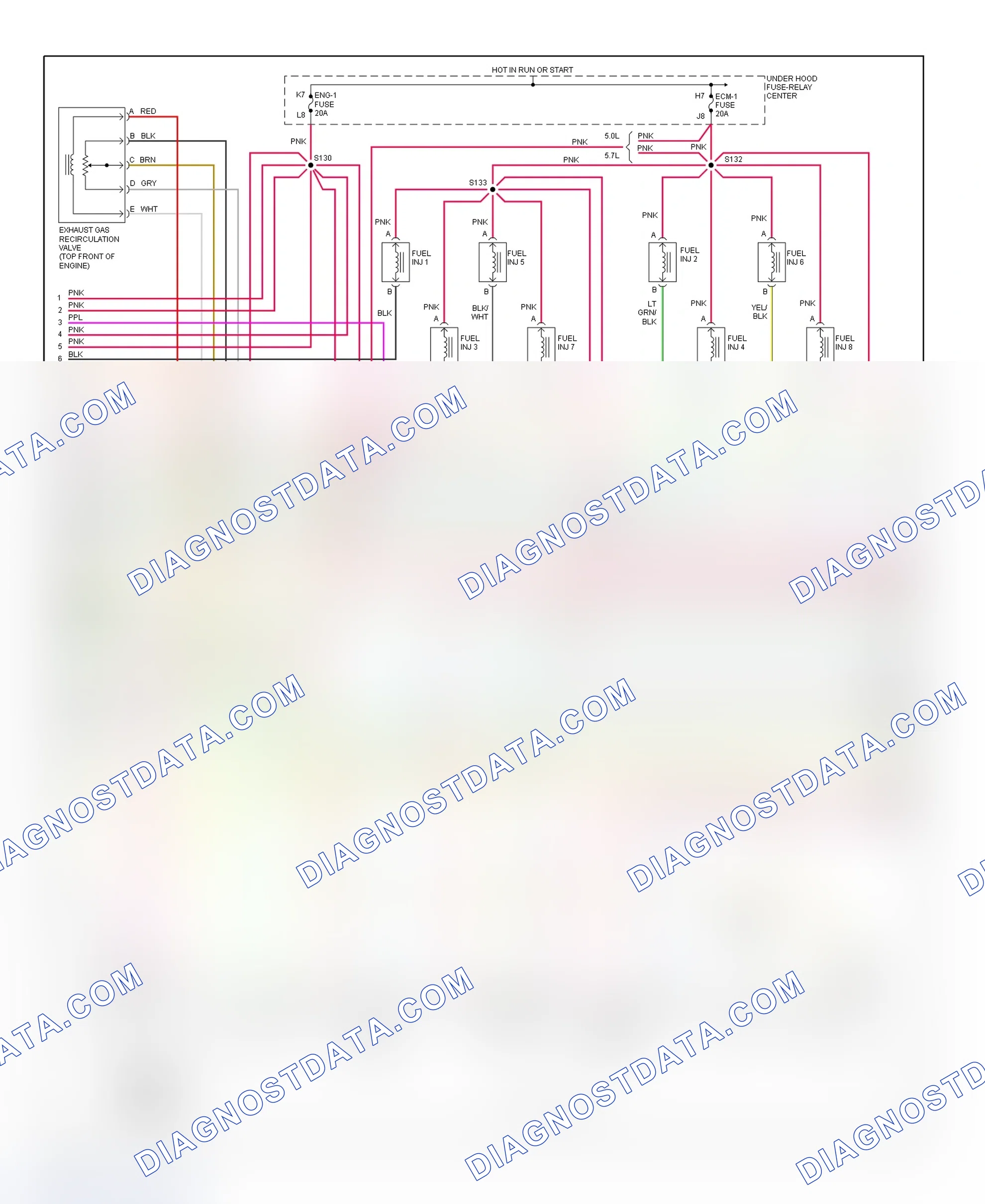 Scheme 53: PCM Wiring Diagram (Express & Savana - 5.0L & 5.7L - 2 Of 4)