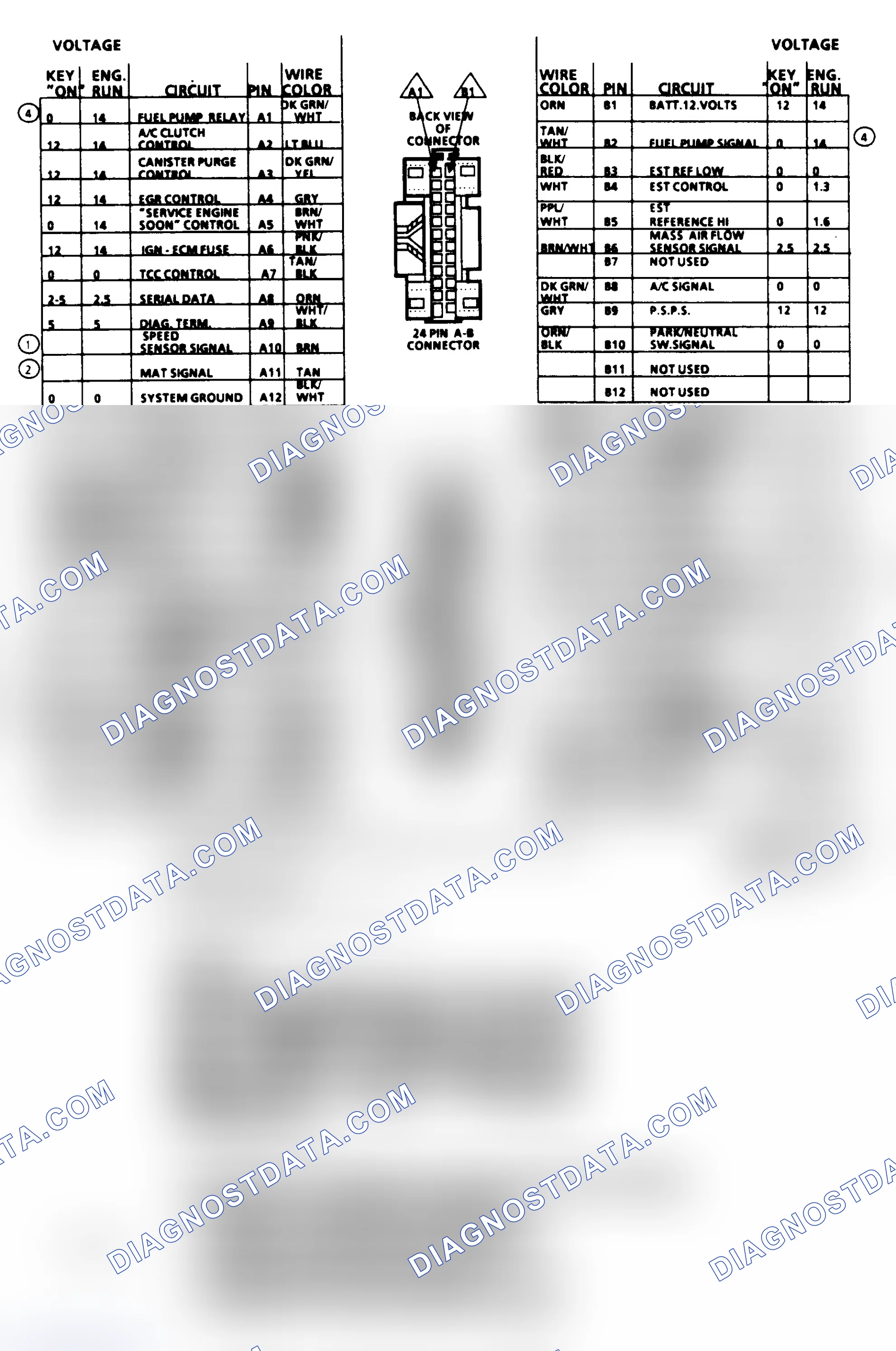 Scheme 435: PFI ECM Terminal ID (2.8L Except Fiero)