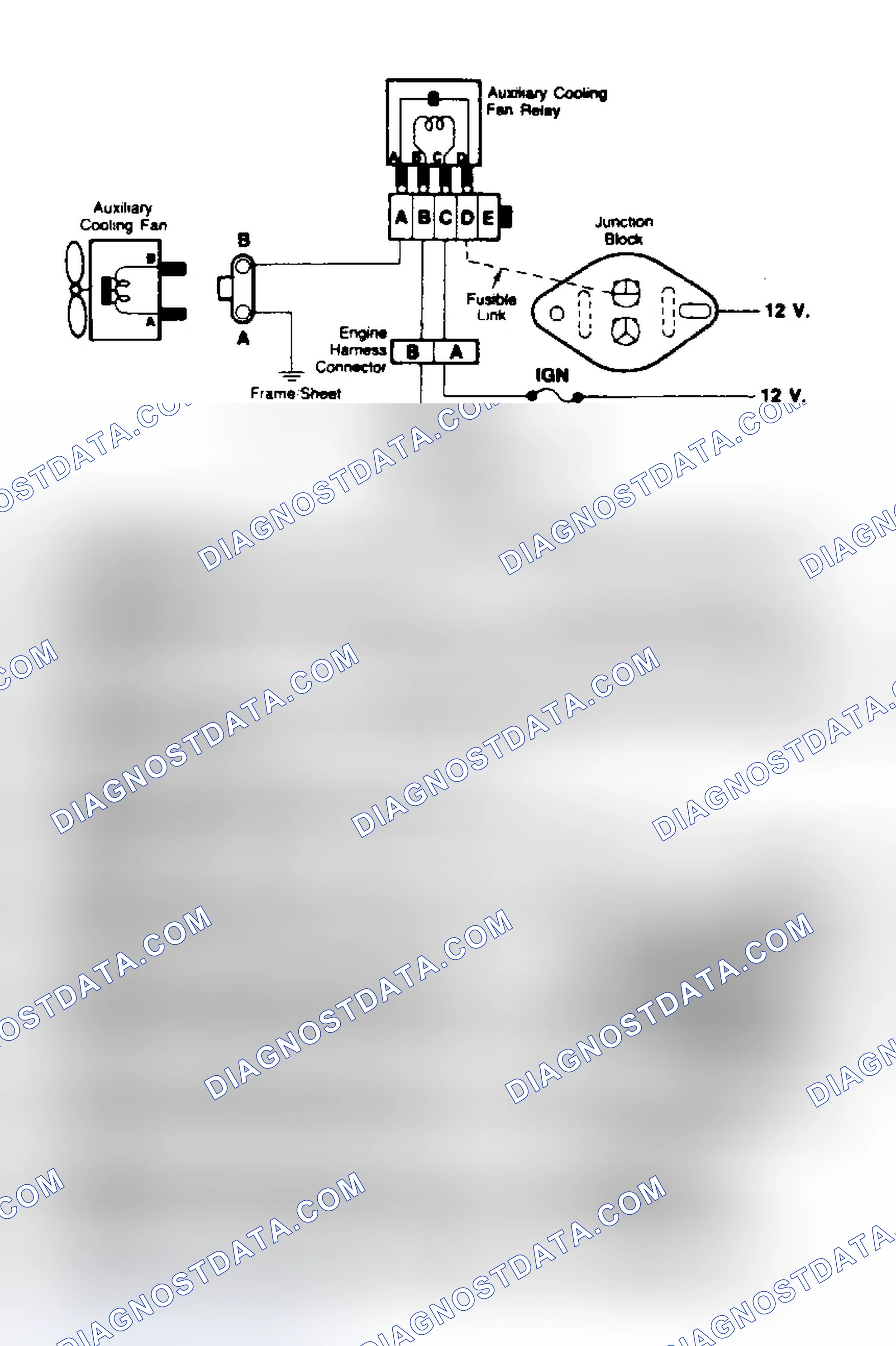 Scheme 5: Auxiliary Cooling Fan Circuit Schematic ("C" & "K" Series W/ A/C)