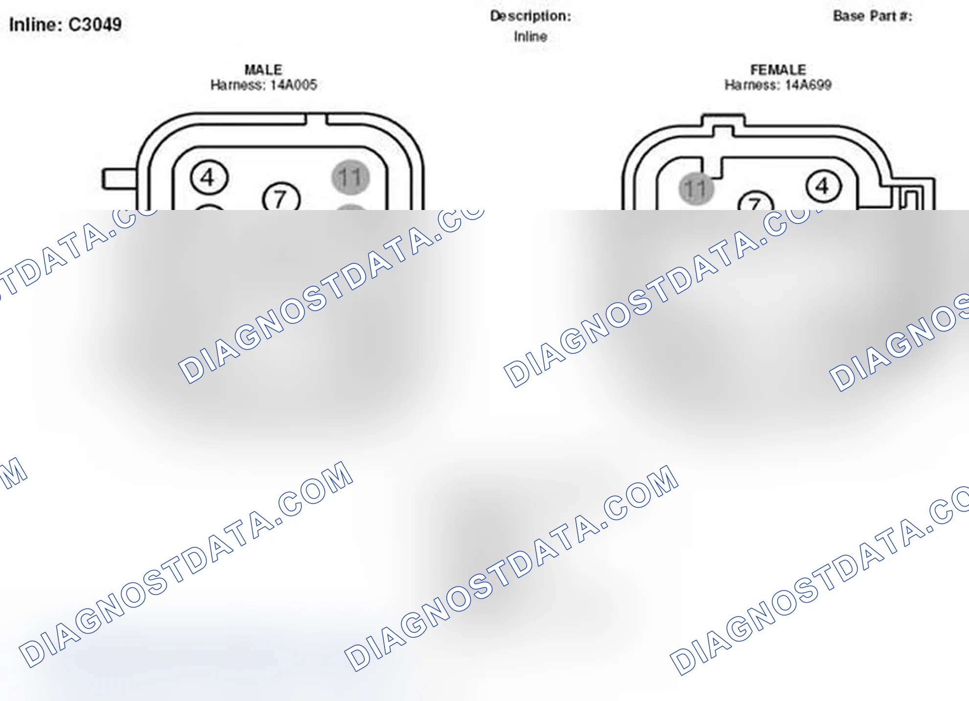 Scheme 257: Inline Connector End View (C3049)