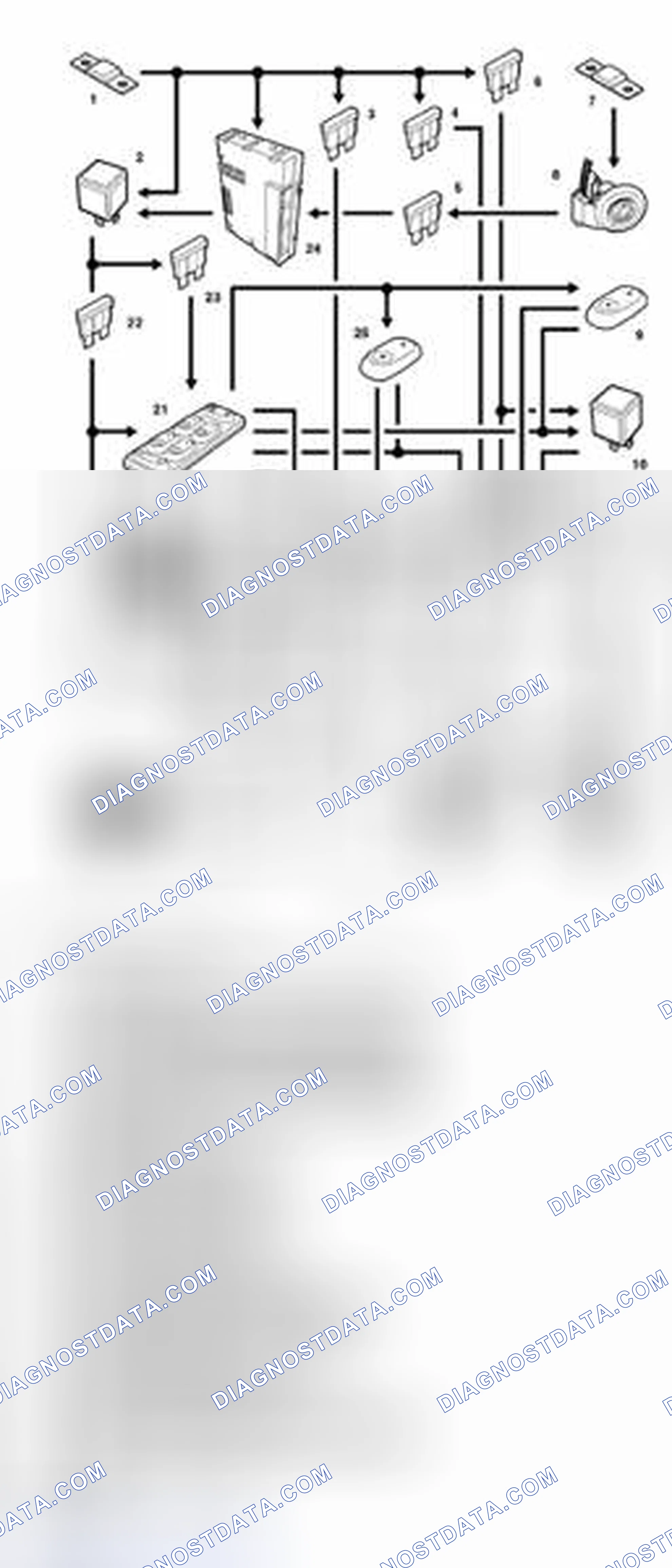 Scheme 17: SIDE DOOR WINDOW NETWORK DIAGRAM (5 DOOR) - FROM 2004 MODEL YEAR