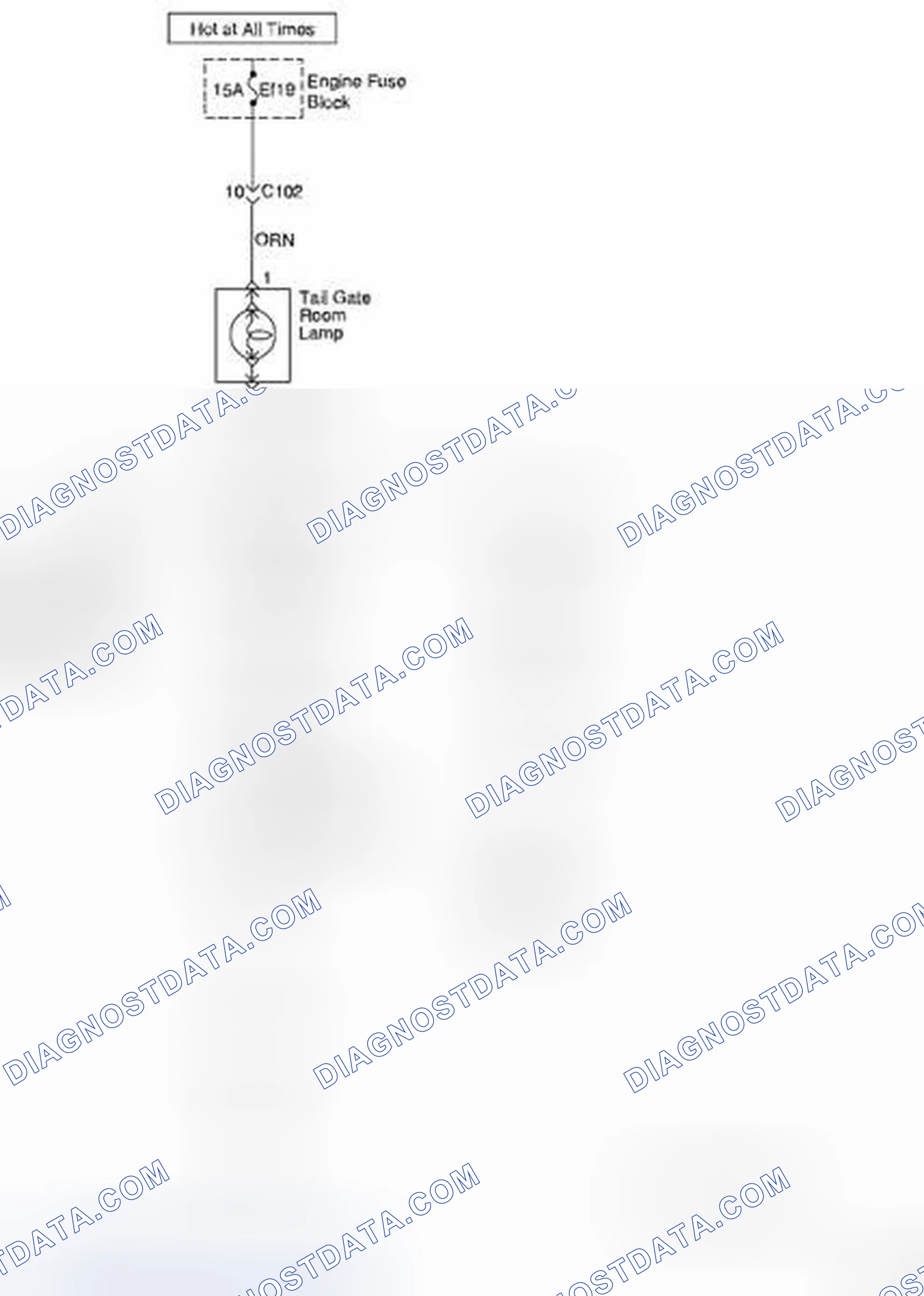 Scheme 23: Trunk/Tail Gate Open Switch, Trunk Latch Switch and Trunk Room Lamps Circuit Diagram (For HATCHBACK