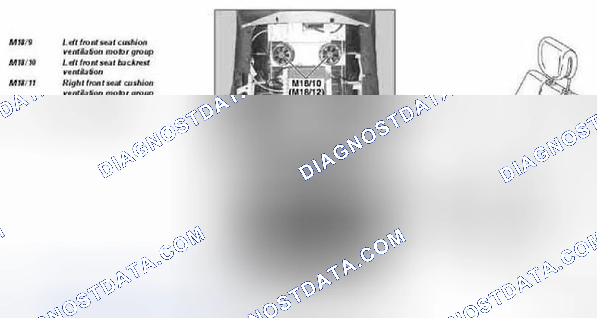 Fig. 48: Identifying Front Seat Ventilation Motors Components Location - Model 220