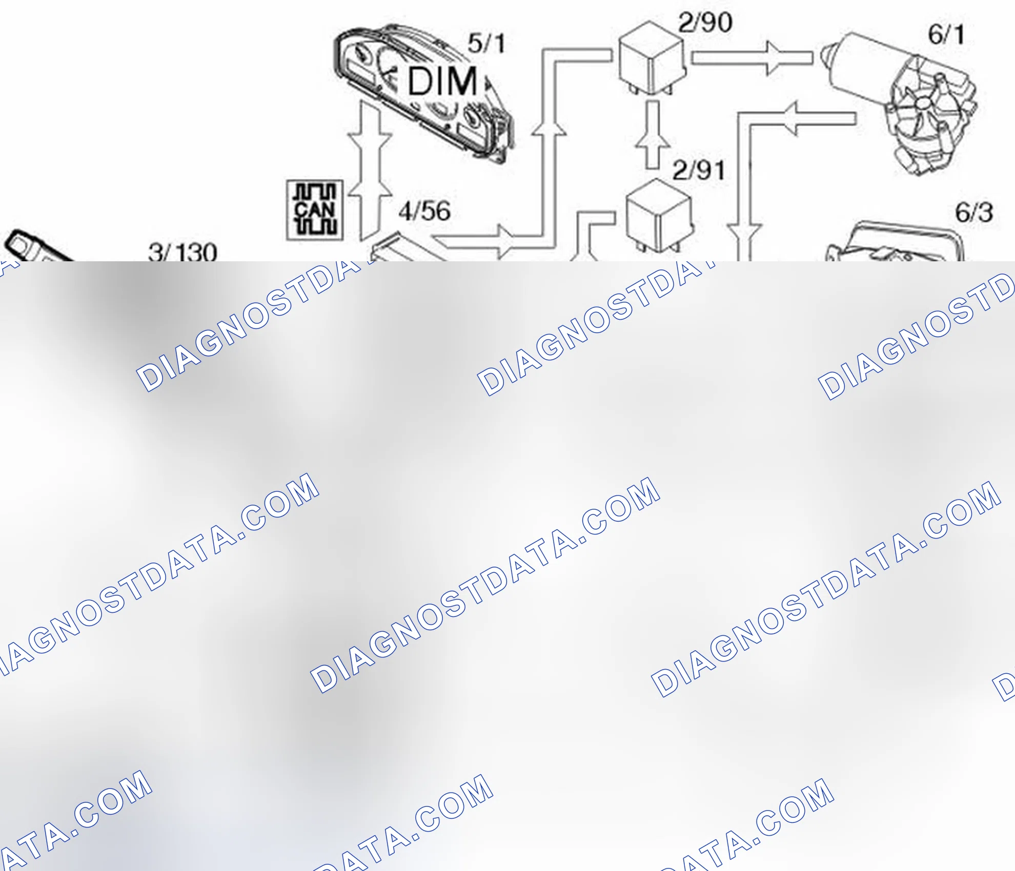 Scheme 189: Wiper / washers for the windshield and headlamps