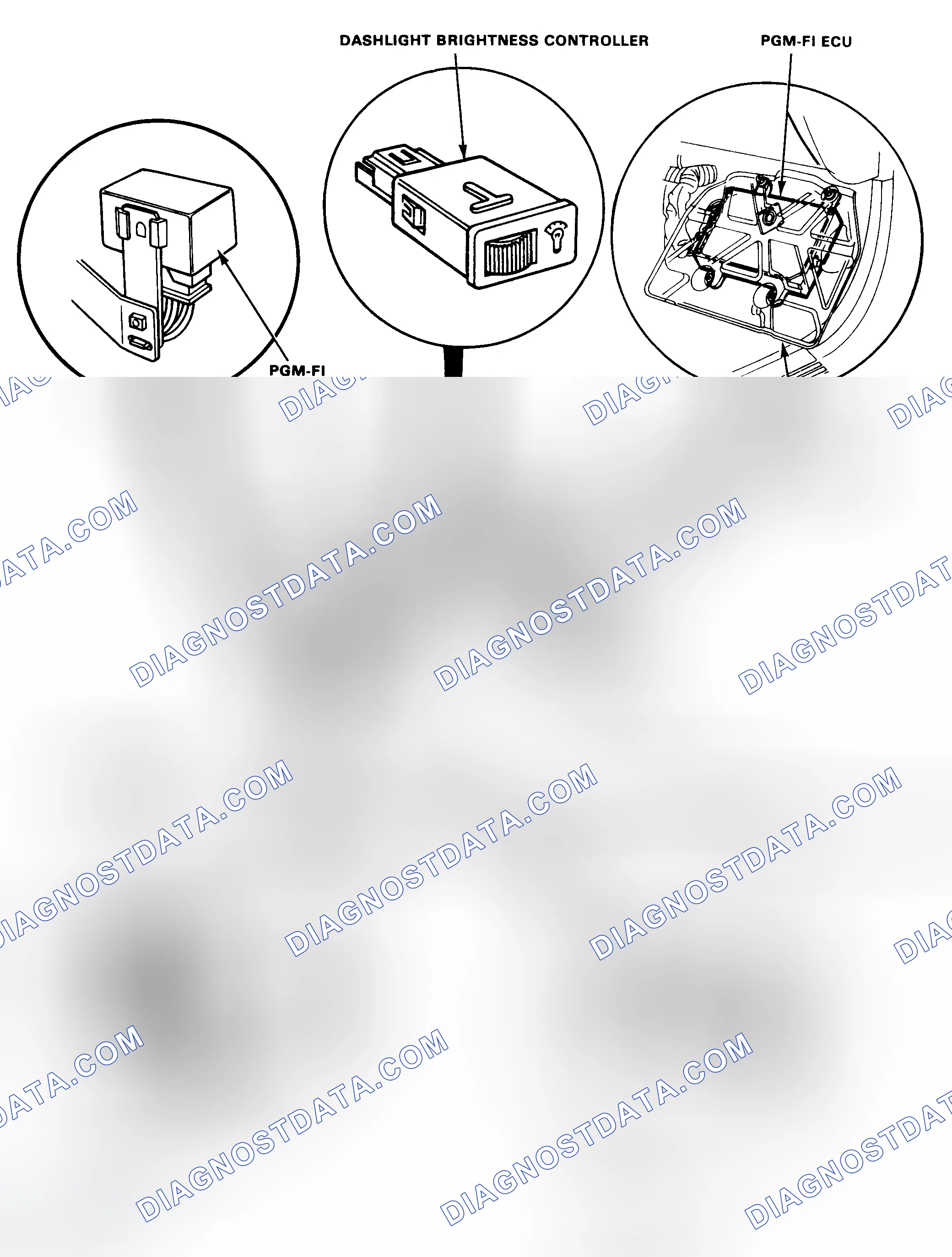 Fig. 3: Locating Passenger Compartment Fuse/Relay Block & Integrated Control Unit (CRX)