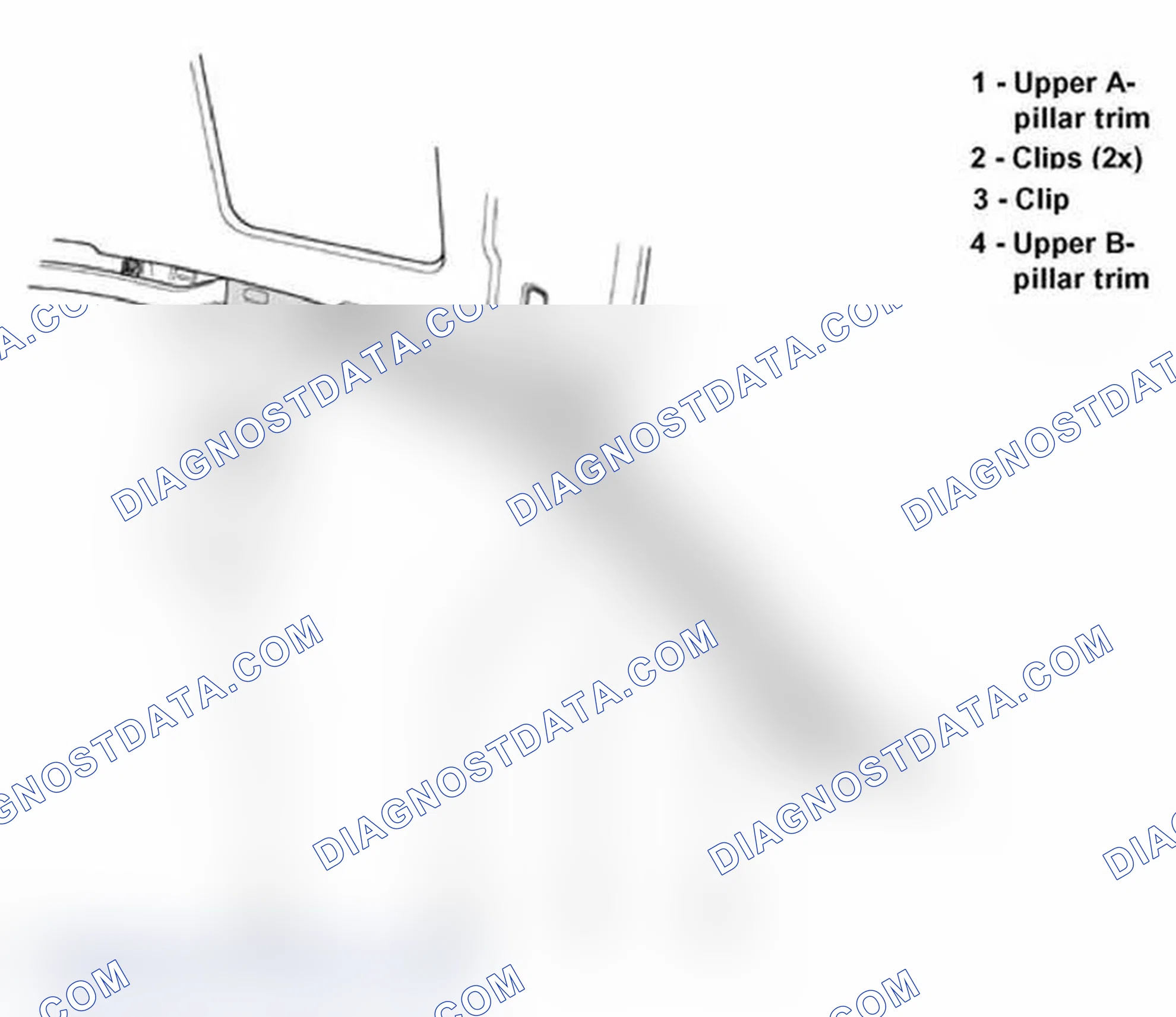 Scheme 22: Upper A-pillar trim panel without head-level airbag, removing and installing (from calendar week 36.