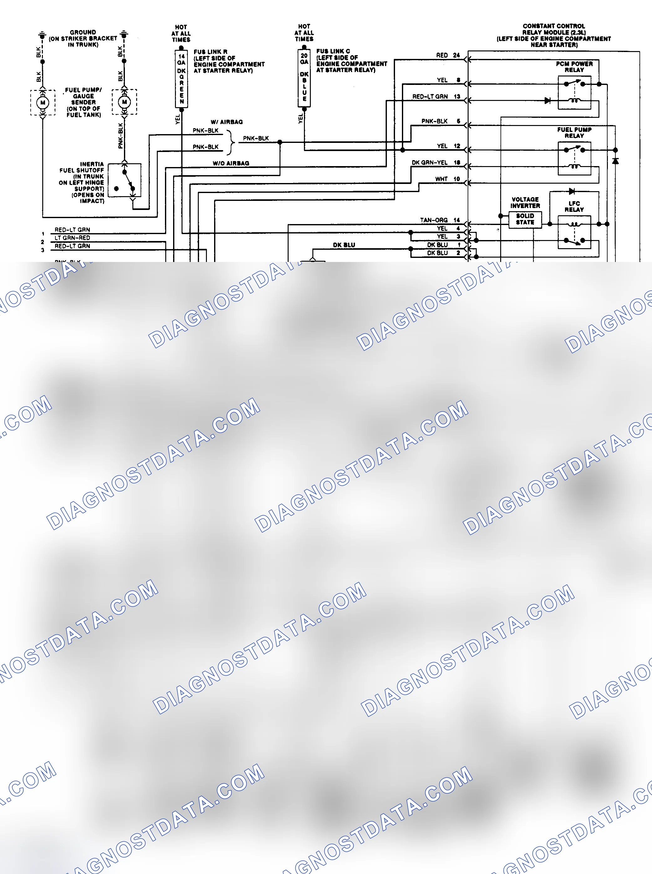 Scheme 153: EEC-IV Wiring Diagram (Tempo/Topaz 2.3L - 2 of 2)