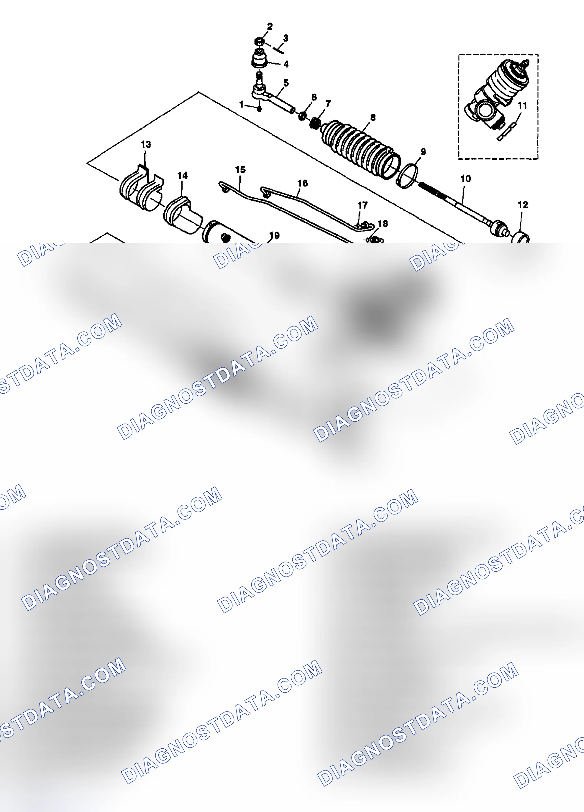 Scheme 2: Power Steering Gear Disassembled View (Magnasteer)
