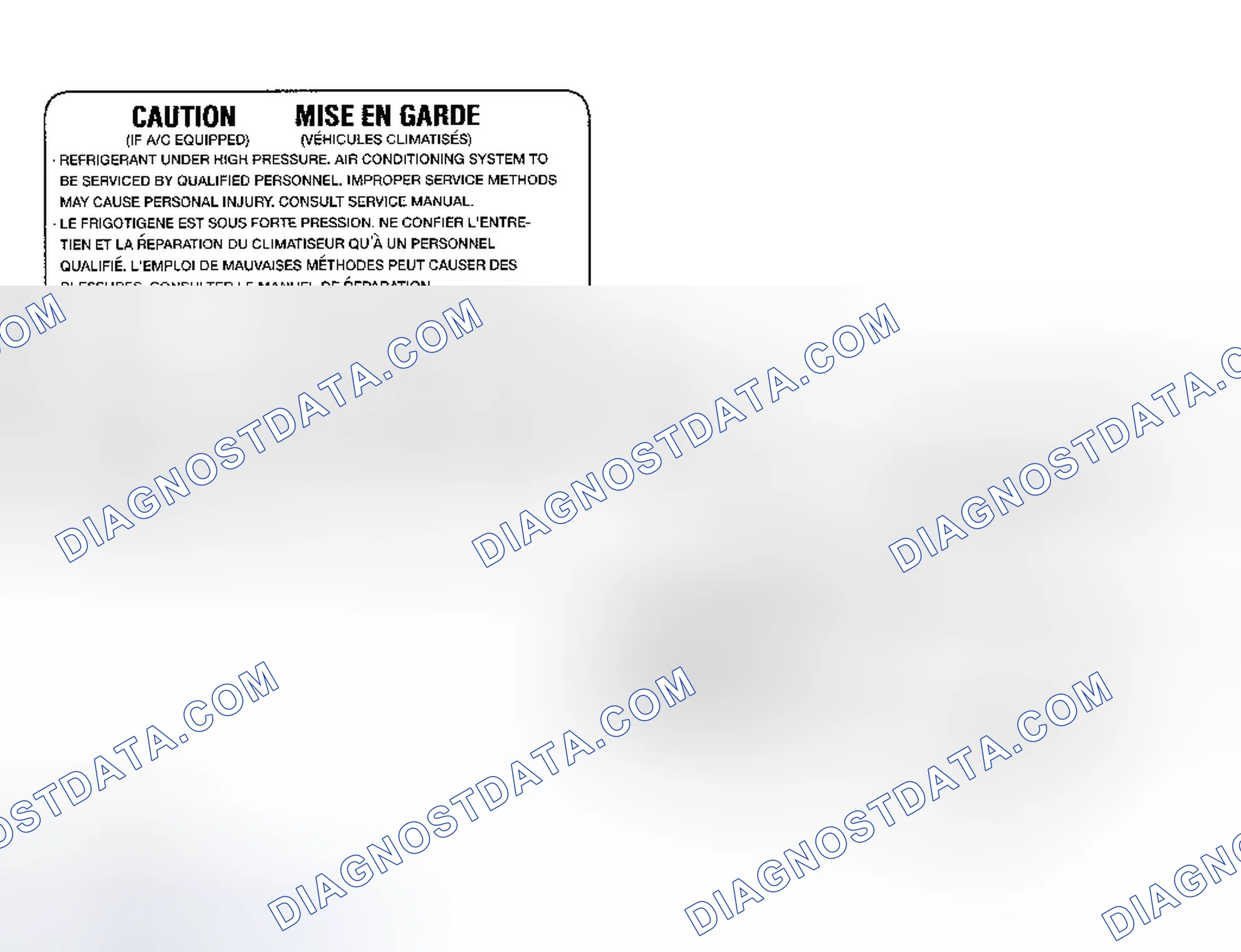 Scheme 22: Underhood A/C Specification Labels