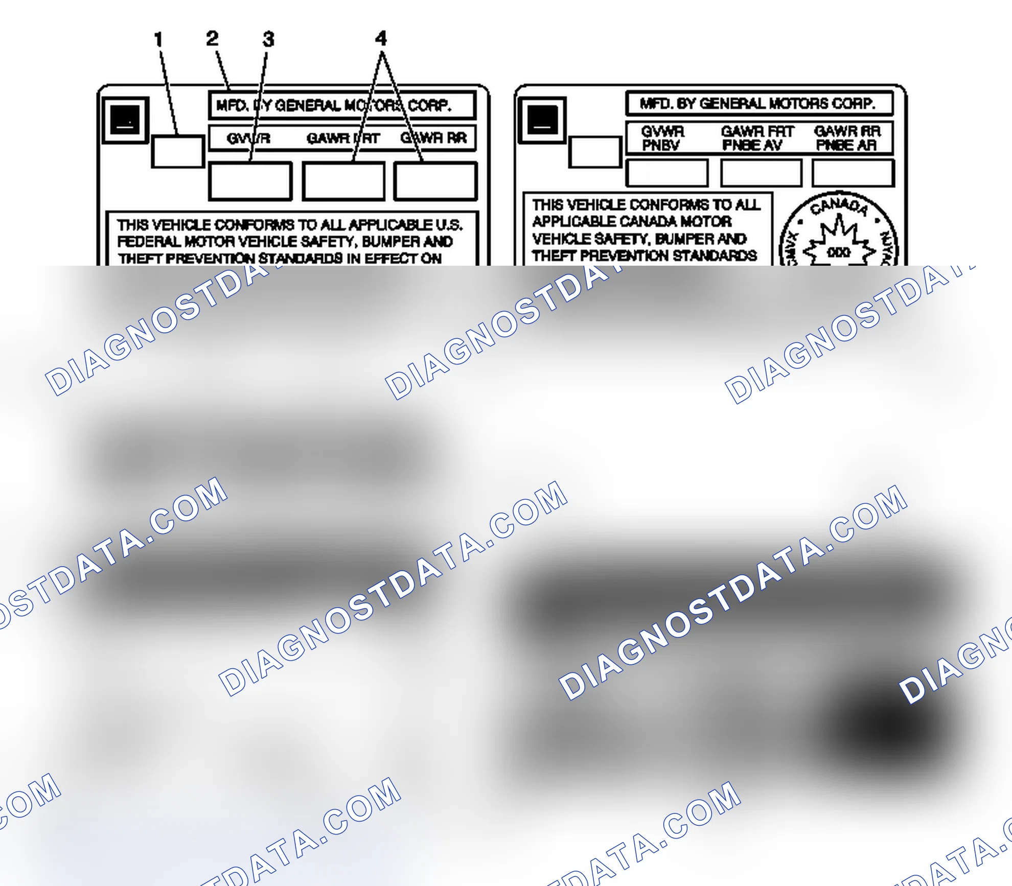 Scheme 3: Vehicle Certification, Tire Placard, Anti-Theft, and Service Parts ID Label