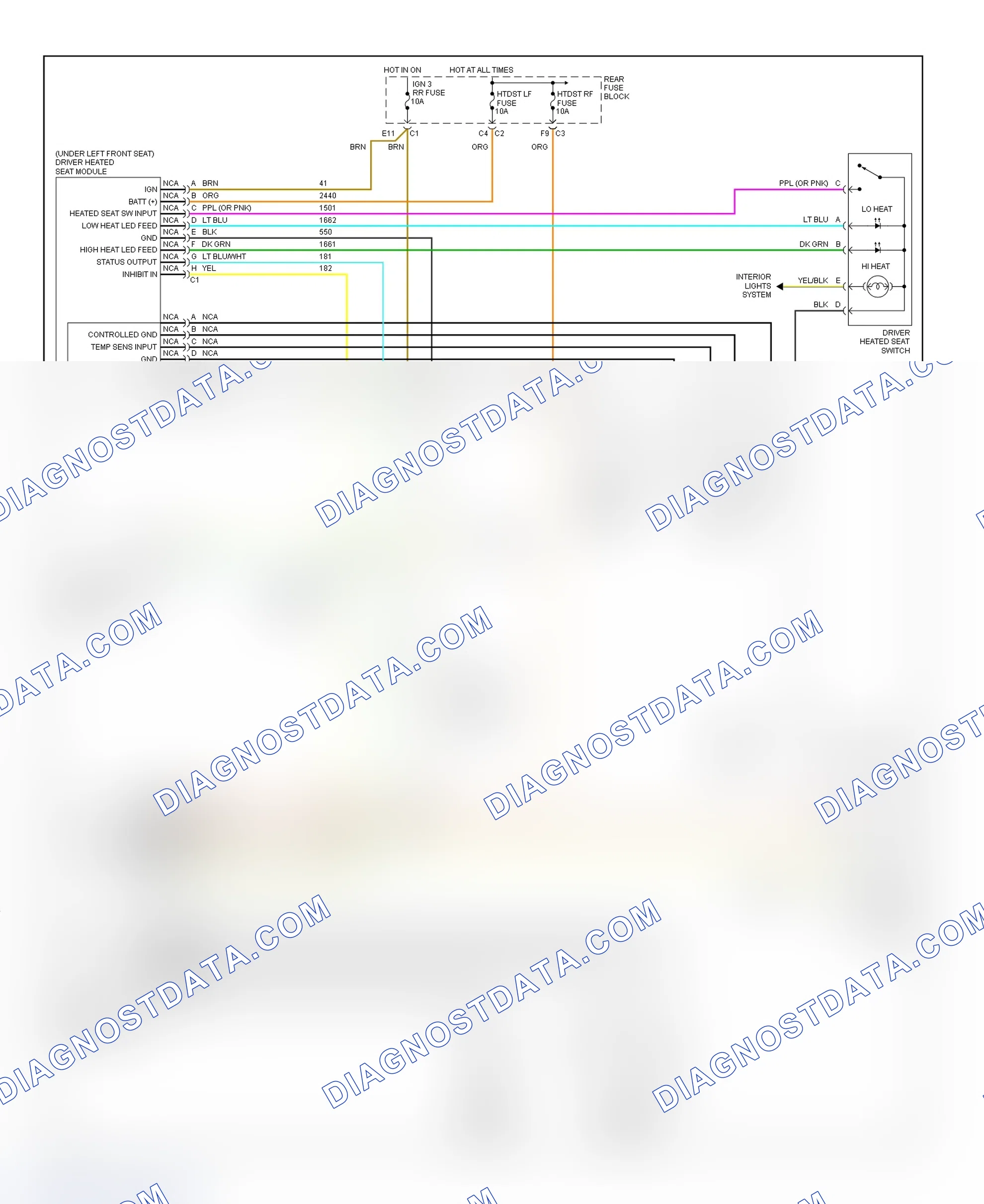 Scheme 26: Power Heated Seat Wiring Diagram (Seville - Front)