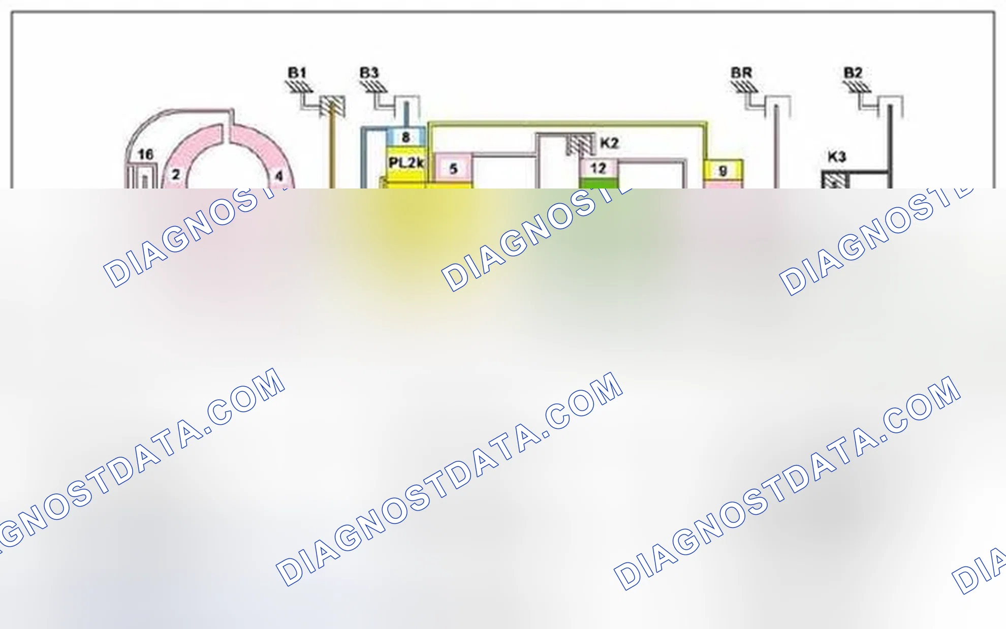Scheme 204: Power flow in 6th gear, function - GF27.10-P-3021N