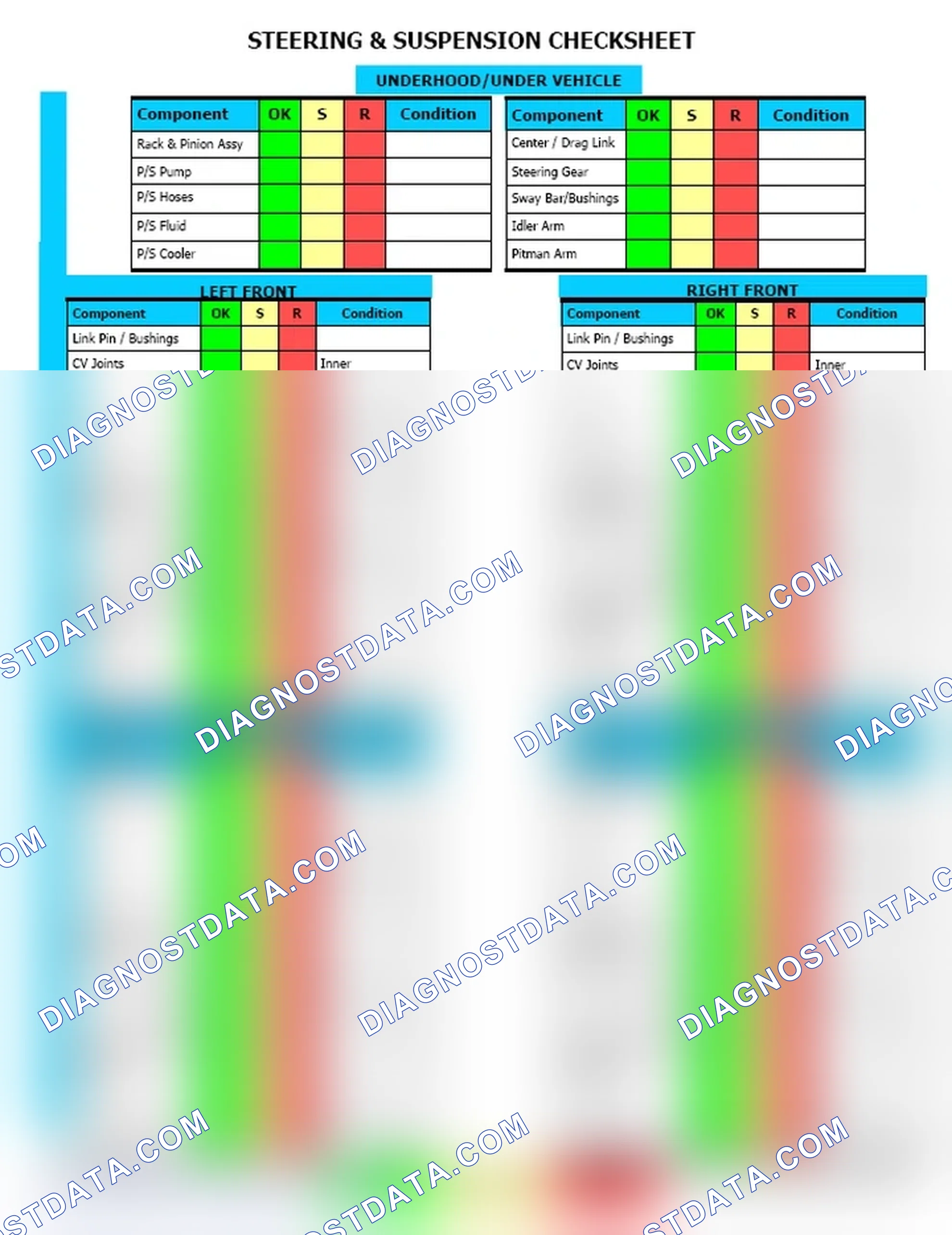 Scheme 12: Steering & Suspension Checksheet (2 Of 2)