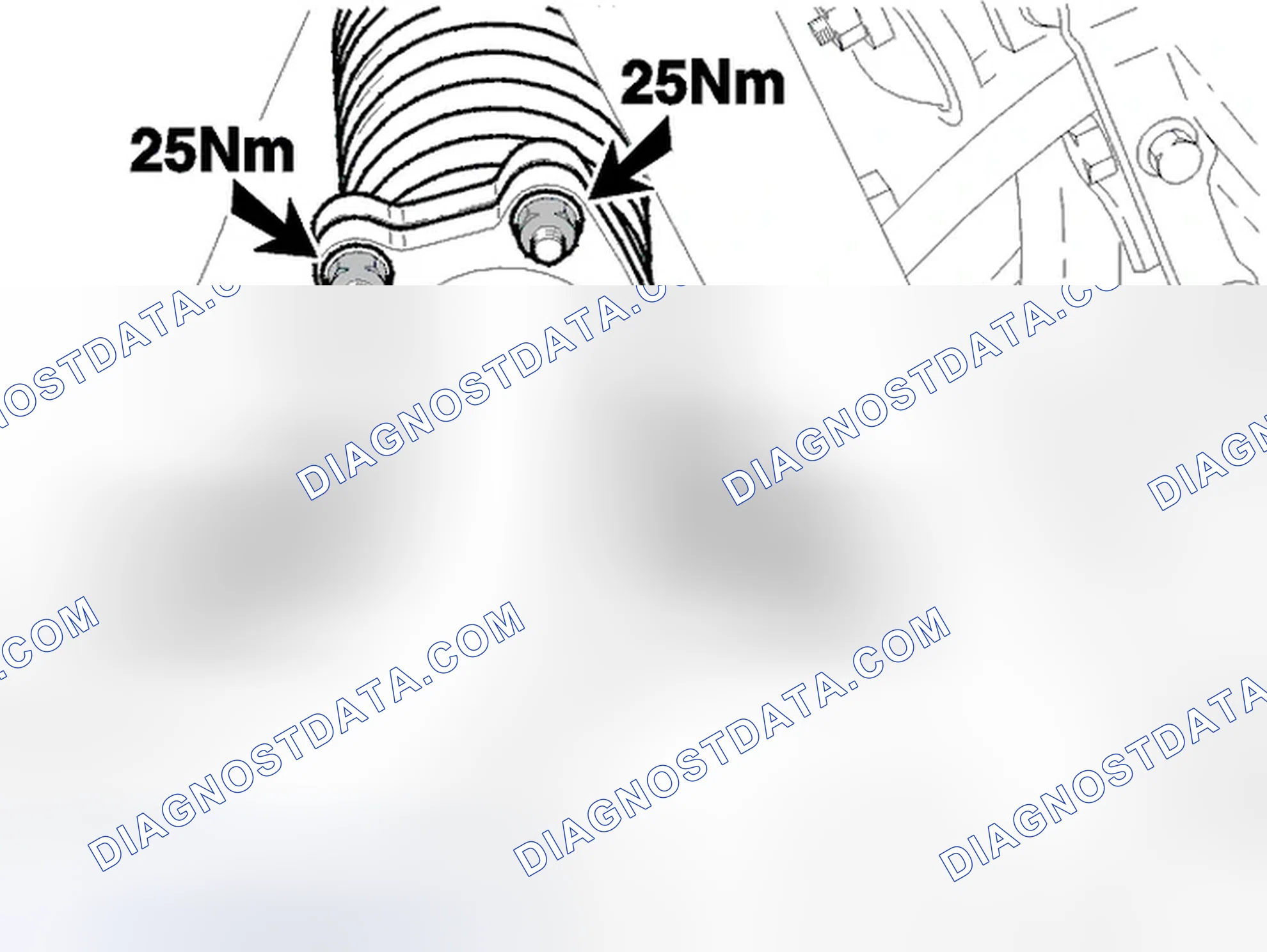 Scheme 155: Front exhaust pipe on exhaust manifold, installing