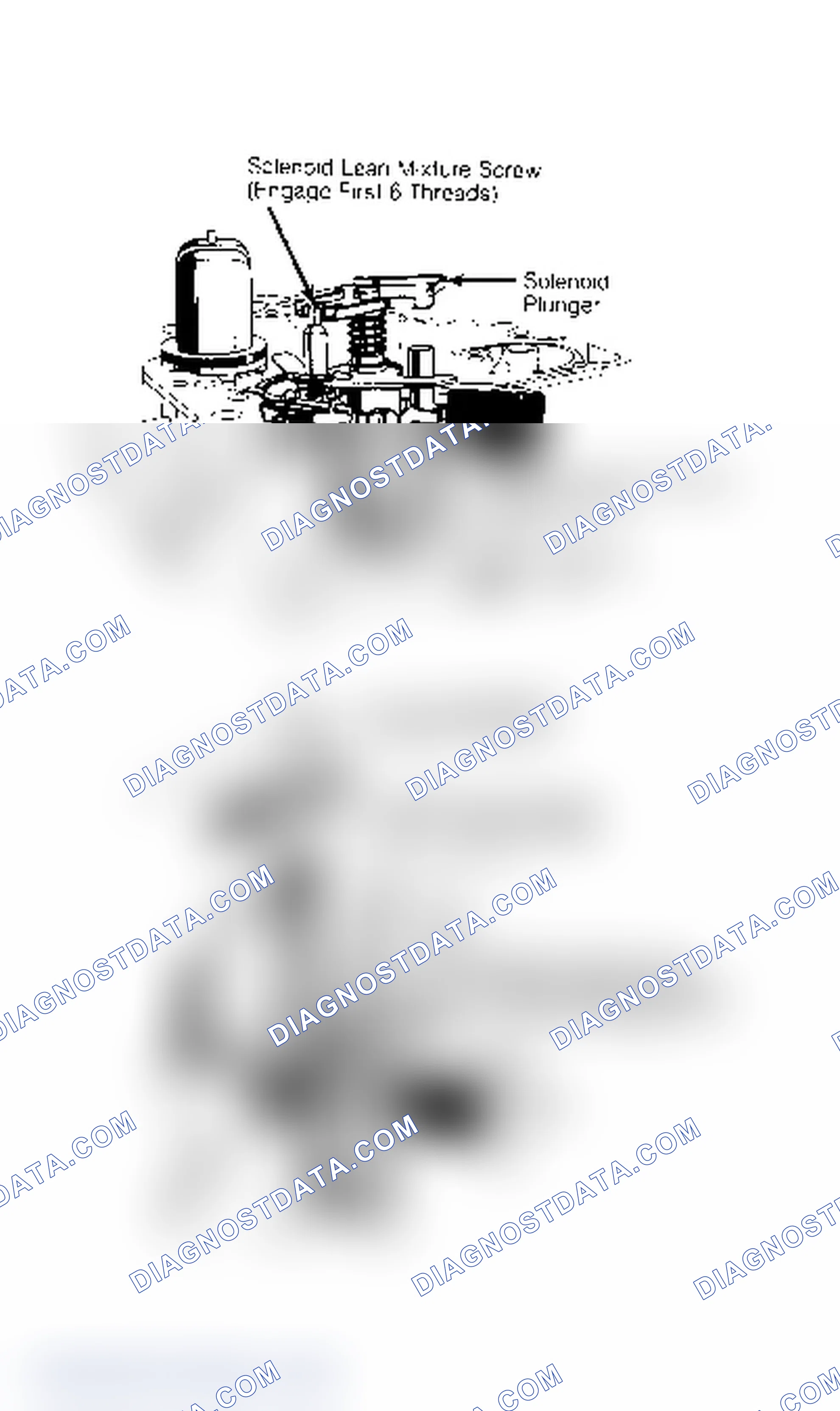 Scheme 6: Solenoid Lean Mixture Screw Bench Adjustment Lean mixture screw should be installed with first 6 threads engaged in float bowl.