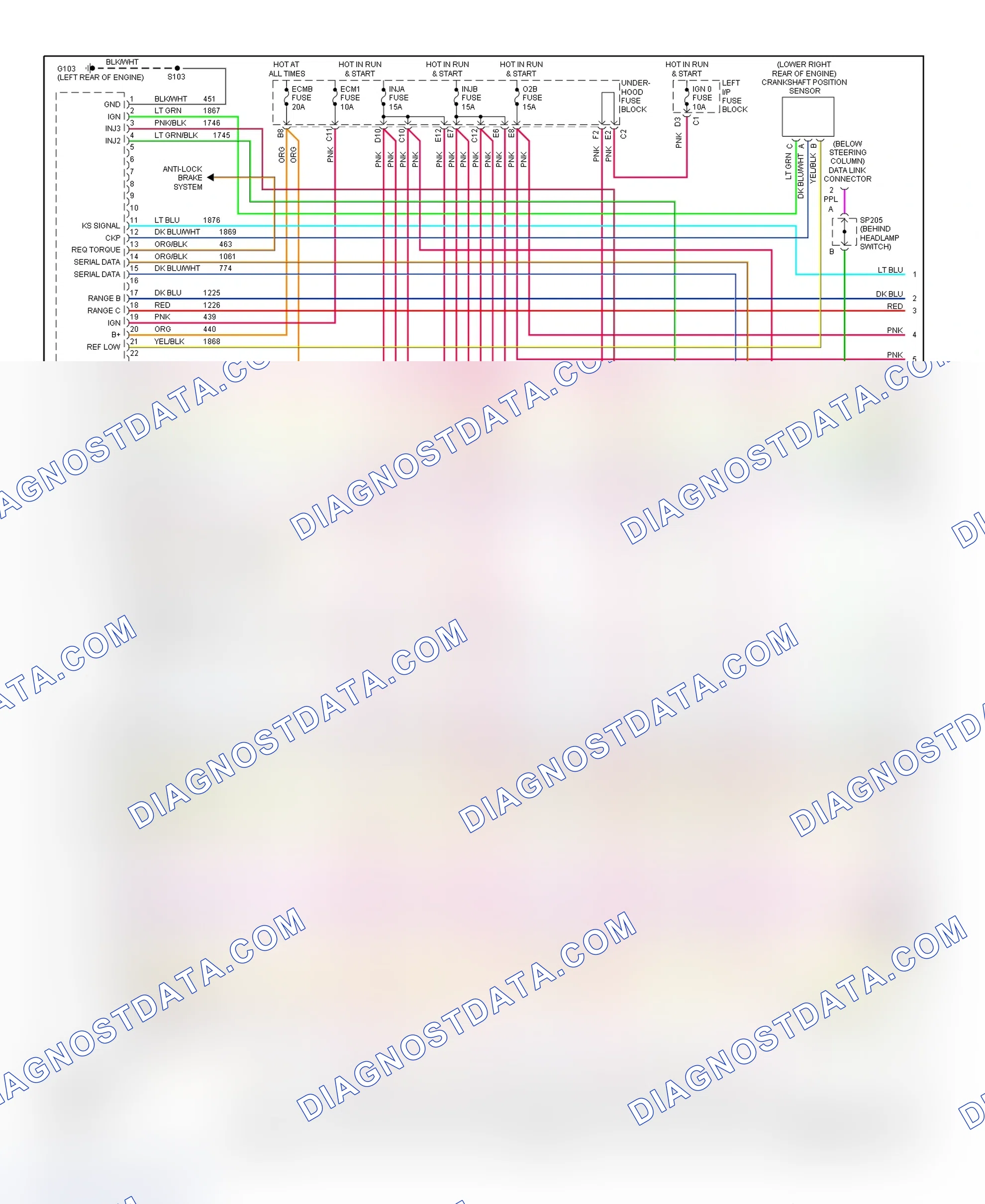 Scheme 46: PCM Wiring Diagram (Escalade, Escalade EXT, Sierra, Silverado, Suburban & Yukon XL - 6.0L Gasoline - With Case & Isolated Ground HO2S - 1 Of 5)