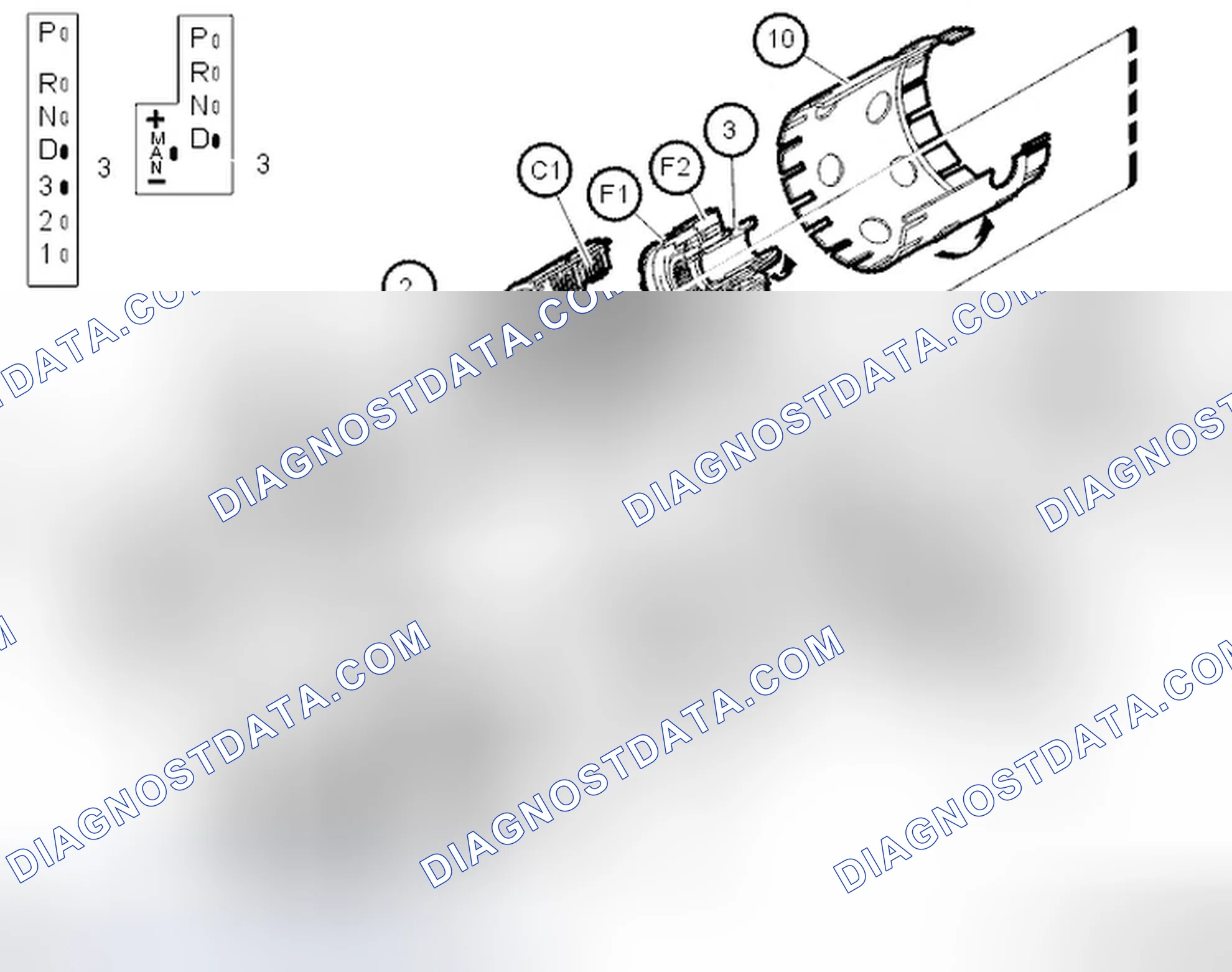 Scheme 1478: Gear shift positions D/3/MAN - 3rd gear