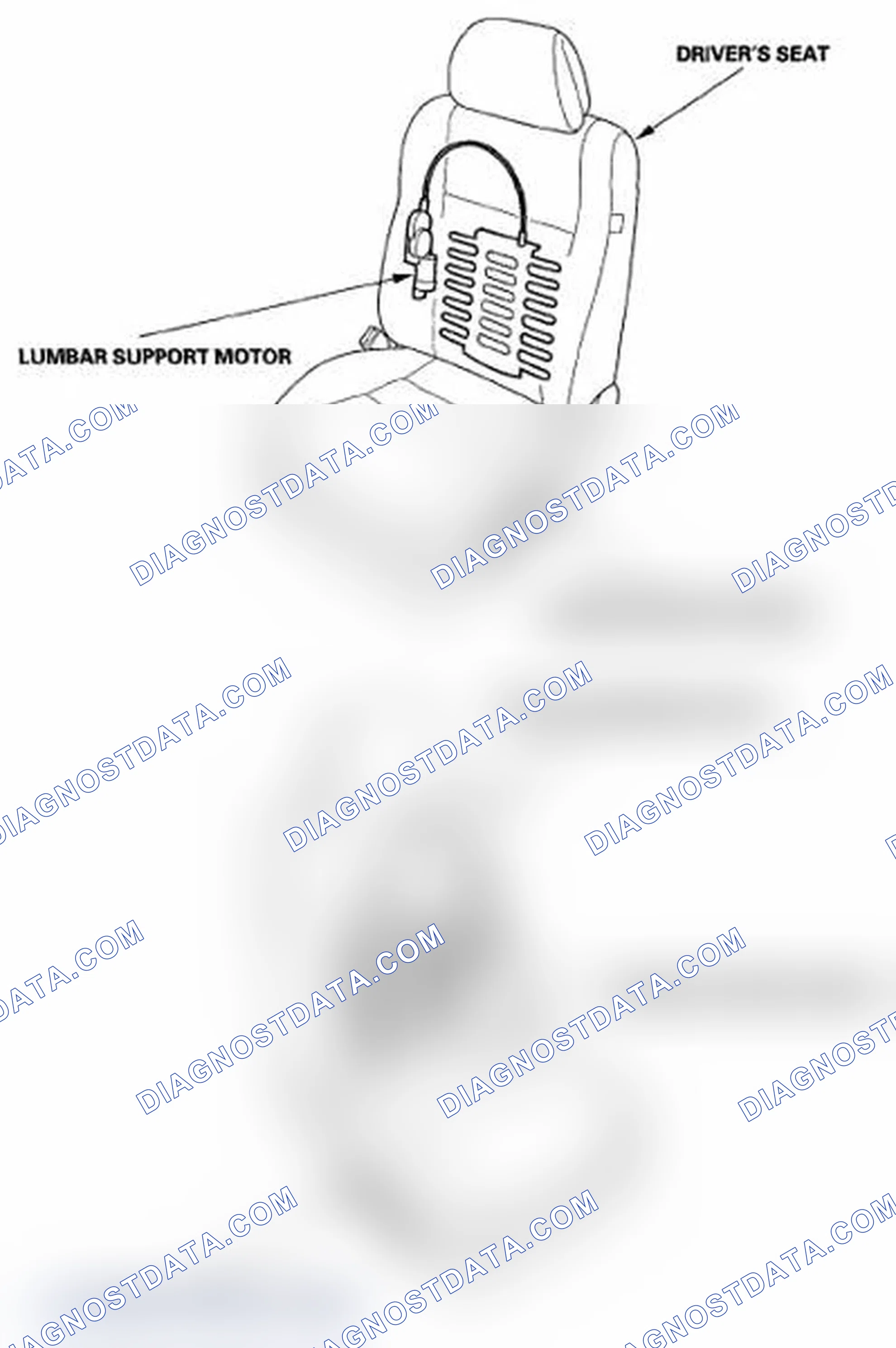 Fig. 1: Identifying Power Lumbar Support Component Location