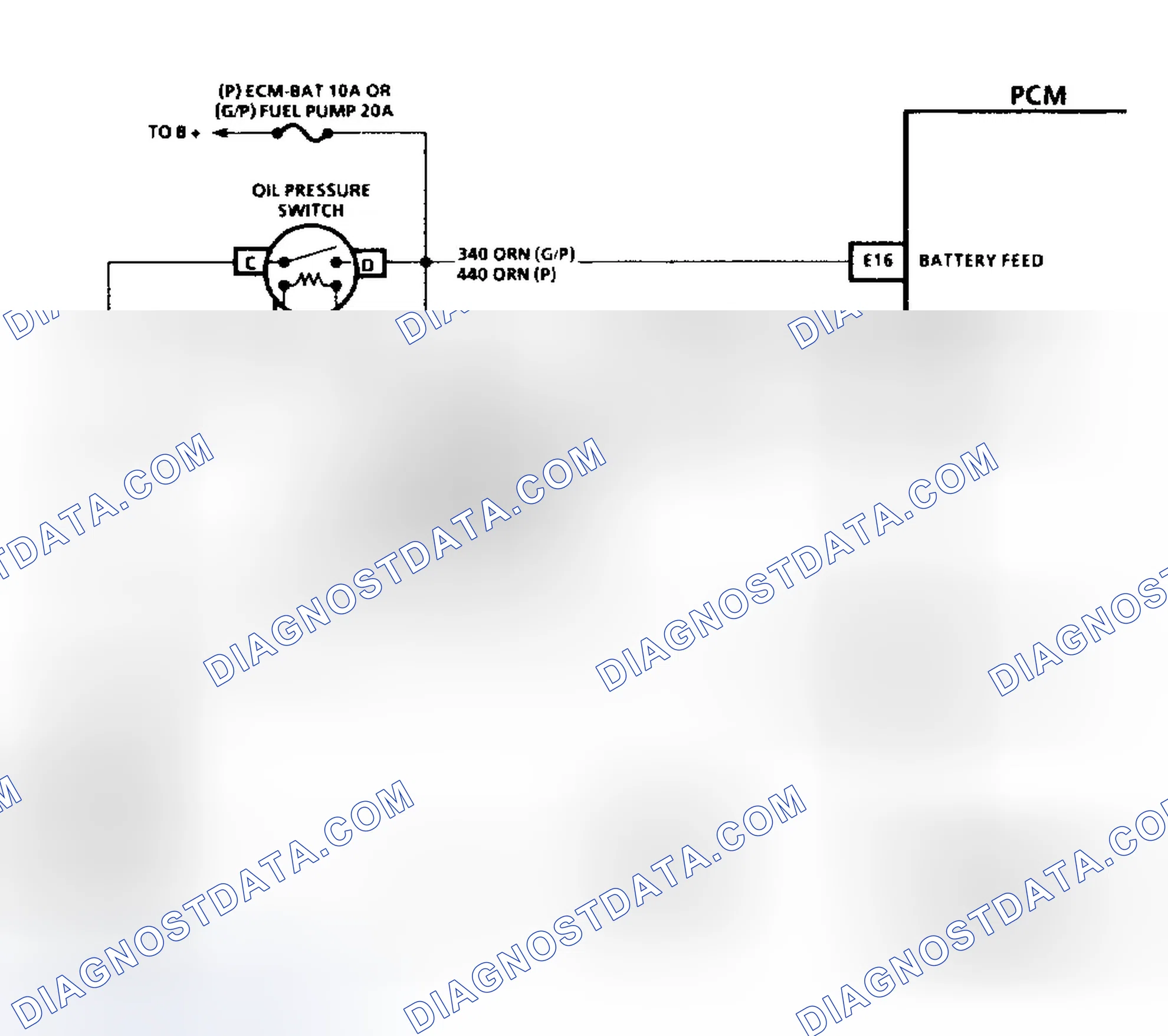 Scheme 266: Code 54 Schematic ("P" Series) Fuel Pump Circuit