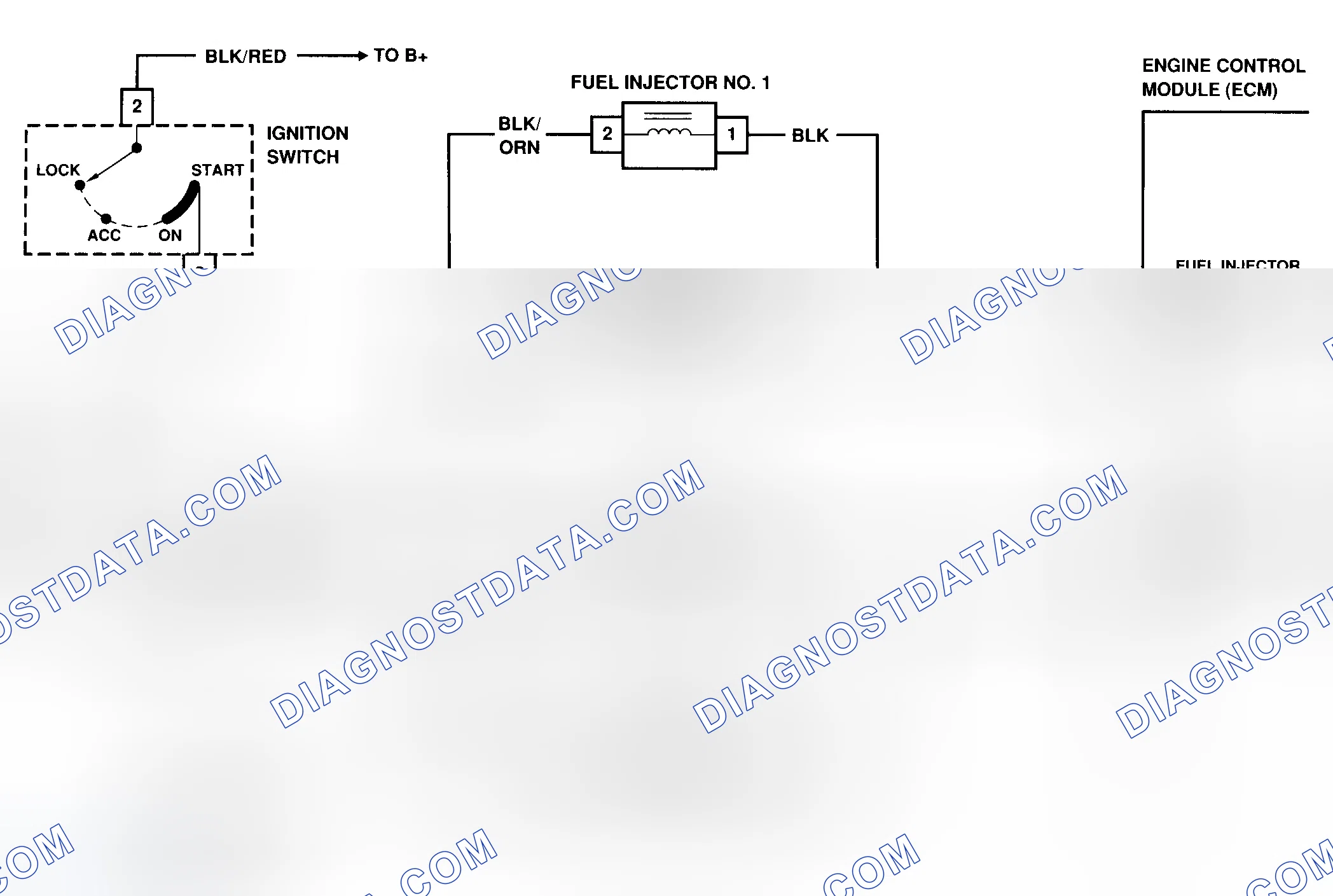 Scheme 3: Chart A1-5 Schematic - Except LSi Fuel Injector Circuit Check - Engine No-Start