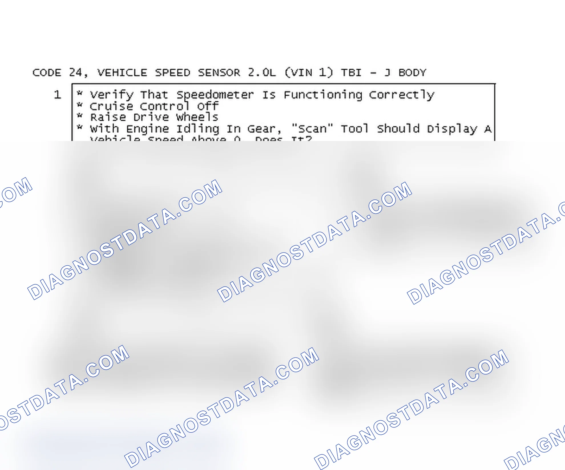 Scheme 121: Code 24, Vehicle Speed Sensor 2.0L (VIN 1) TBI - J Body