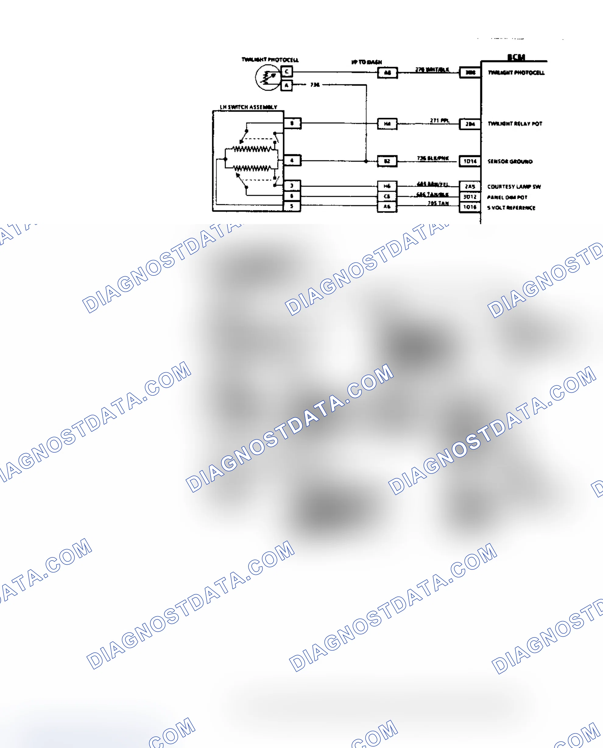 Scheme 11: Code B122, Panel Dimming Switch Pot Circuit